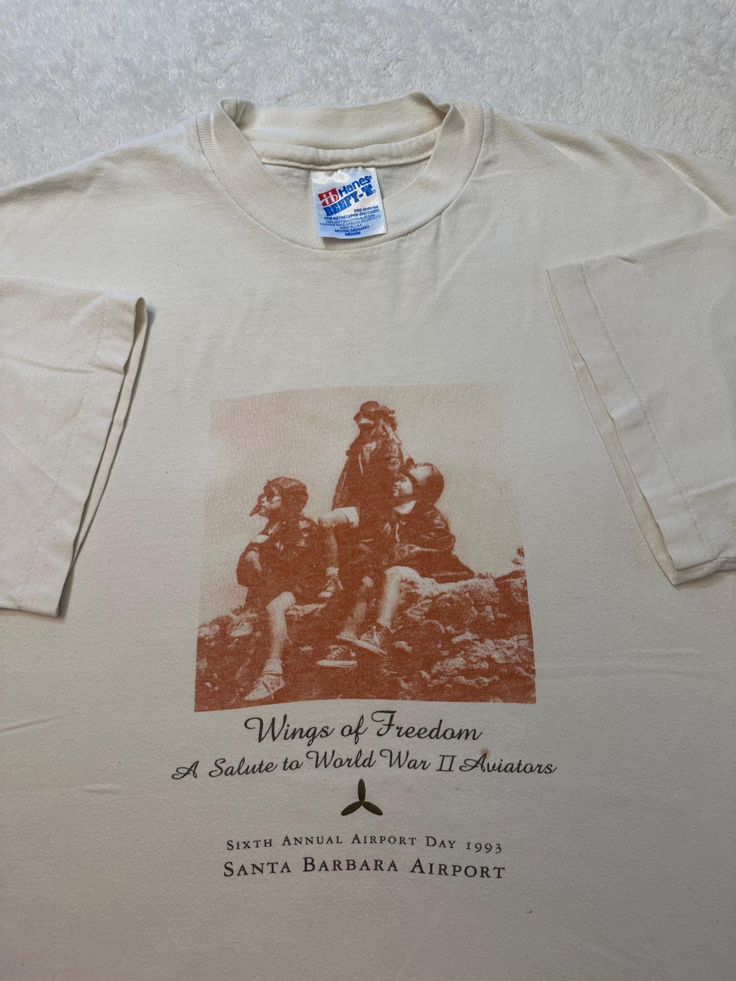 Vintage 90s Wings Of Freedom WWII Aviators Santa Barbara Airport Day T Shirt M Graphic Tee – Cozy Vibes · Must-Have Style