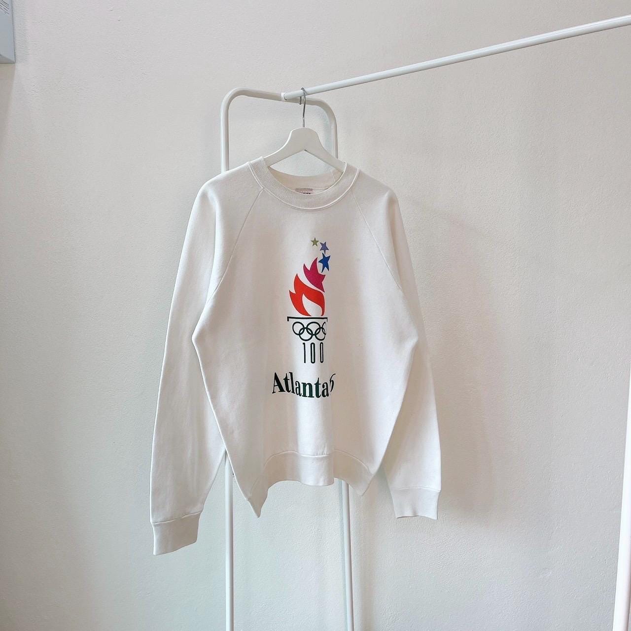 Vintage 90s Atlanta 1996 Olympic vintage Oneita white sweatshirt XL Sweatshirt – Aesthetic Look · High-Quality Print
