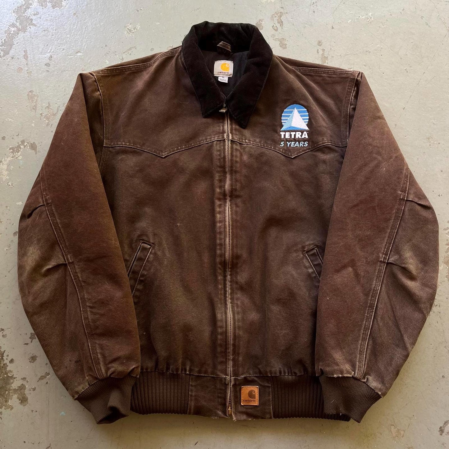 Vintage 90s Rare Carhartt Santa Fe Chocolate Brown Jacket Graphic Tee – Premium Graphic · Great Gift For Fans