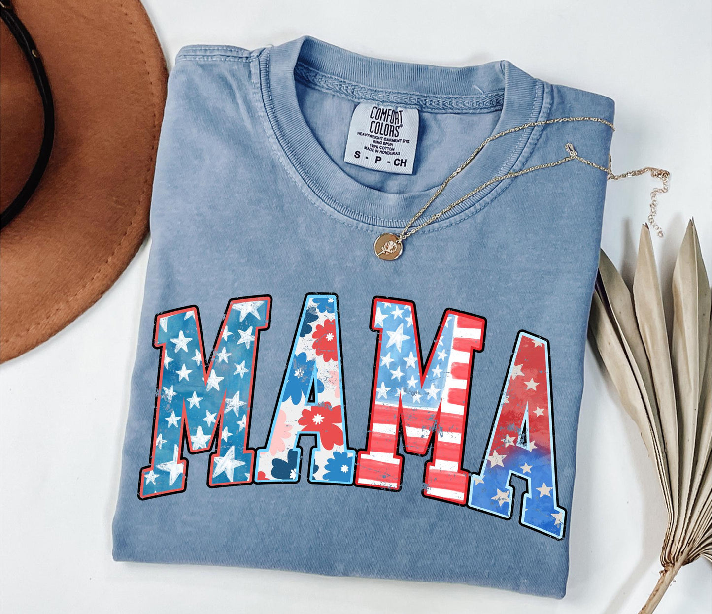 American Mama t shirt Mama T Shirt Retro Mama America tee 4th of July T Shirt American MamaWomen shirtsCute flag shirt Graphic Tee – Aesthetic Look · High-Quality Print