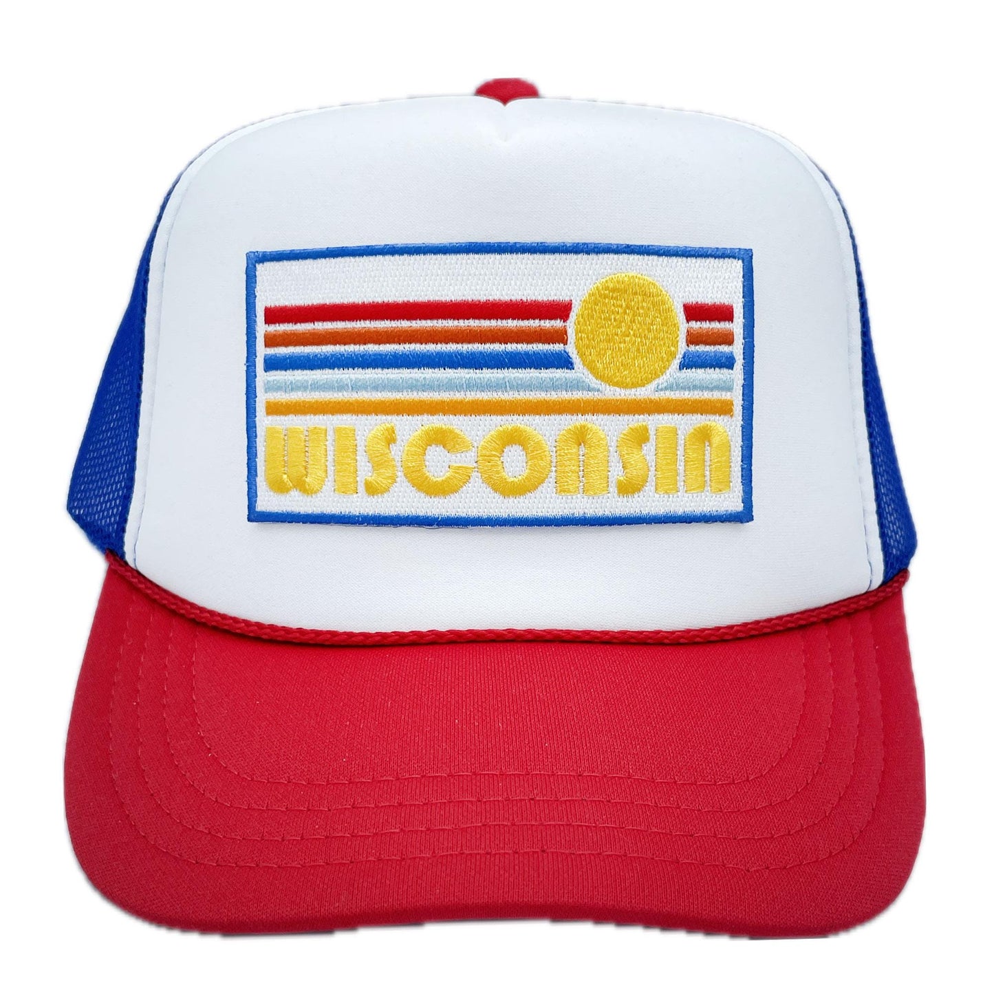 Kids Wisconsin Trucker Hat Ages 212 Retro Sunrise Wisconsin Snapback Youth Hat Kid39s Hat Graphic Tee – Everyday Comfort · Perfect For Daily Wear