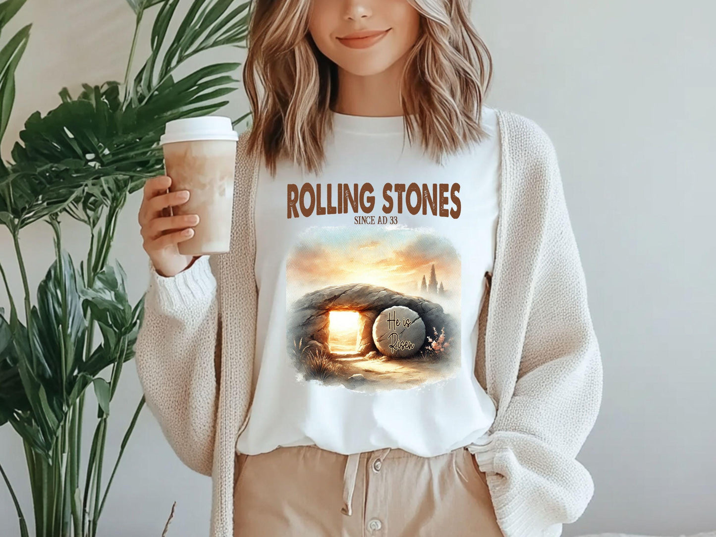 Rolling Stones T Shirt Trendy Easter Clothing Jesus Christ Shirt Gift For Christian Faith Based Graphic Tee Gift For Her Graphic Tee – Premium Graphic · Trending Graphic Apparel