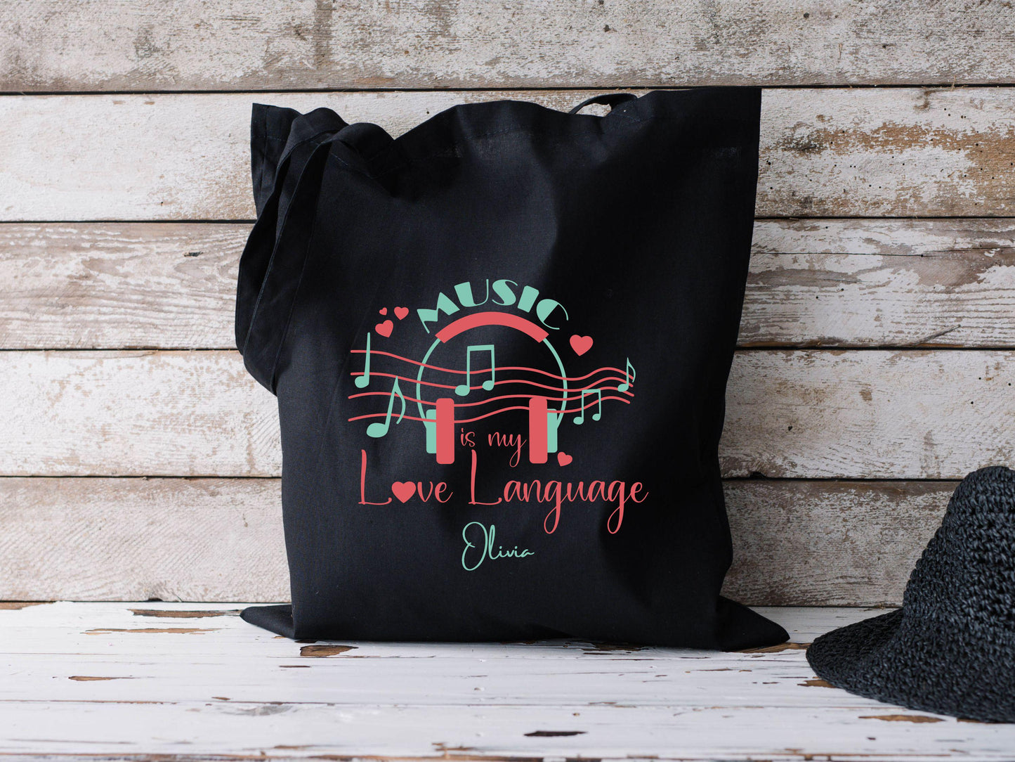 Music Is My Love Language Tote Bag Personalized Music Teacher Bag Musician Bag Gift for Music TeacherNew Music Teacher Appreciation Gift Tote Bag – Aesthetic Look · Must-Have Style