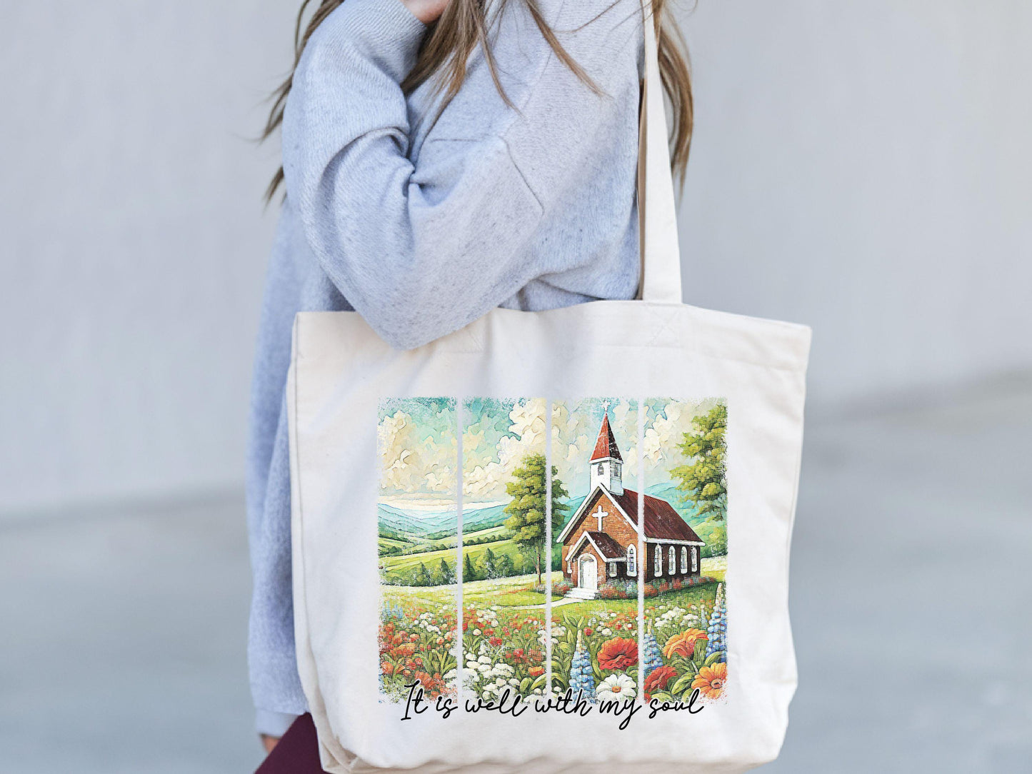 Christian Mom Tote Bag It is well with my soul Bible Verse Bag Faith bag Motivational bag Birthday Gift Womens Bag Mothers day Gift Tote Bag – Easygoing Wear · Trending Graphic Apparel