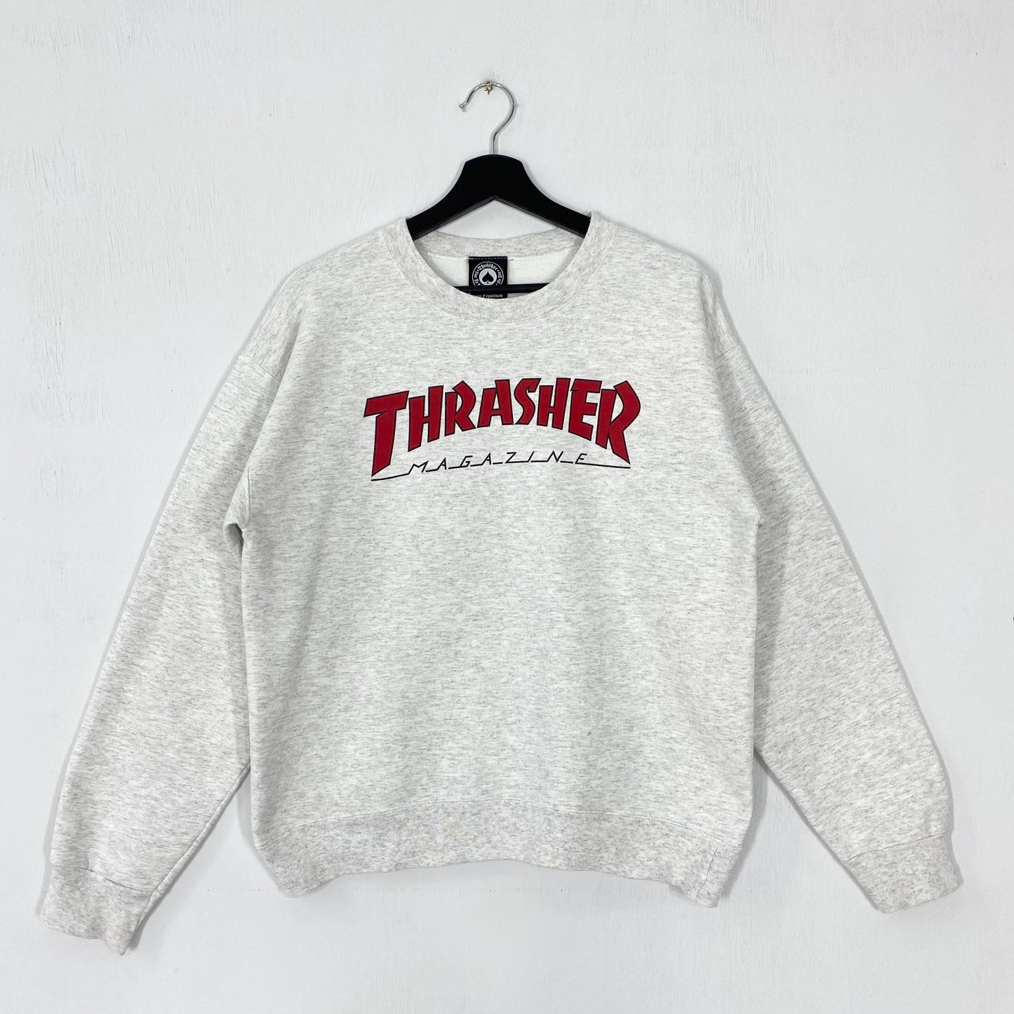 Vintage Thrasher Sweatshirt Thrasher Crewneck Thrasher Sweater Pullover Thrasher Magazine Skateboard Thrasher Print Logo Grey Small Sweatshirt – Soft Feel · Must-Have Style