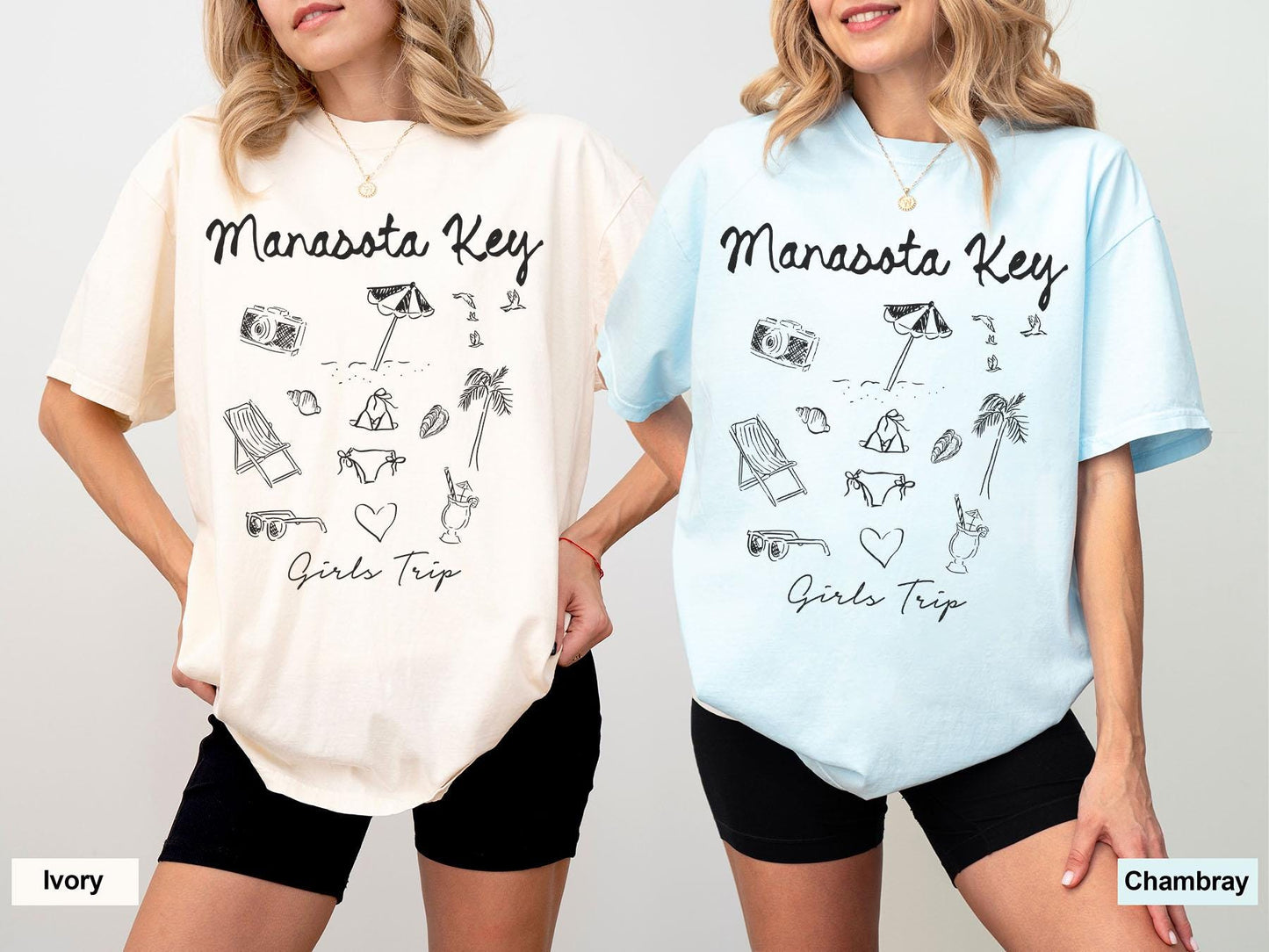 Manasota Key Florida Shirt Girls Trip Shirts Gifts for Her Comfort Colors Vacation Tshirt Matching Shirts Friends Tee Graphic Tee – Aesthetic Look · Must-Have Style