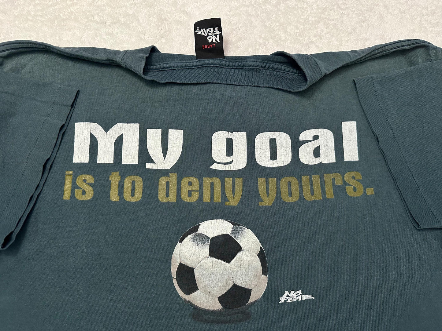Vintage 1990s 90s No Fear Soccer Ball Deny Goal Streetwear Graphic Art T Shirt L Graphic Tee – Feel-Good Design · Perfect For Daily Wear