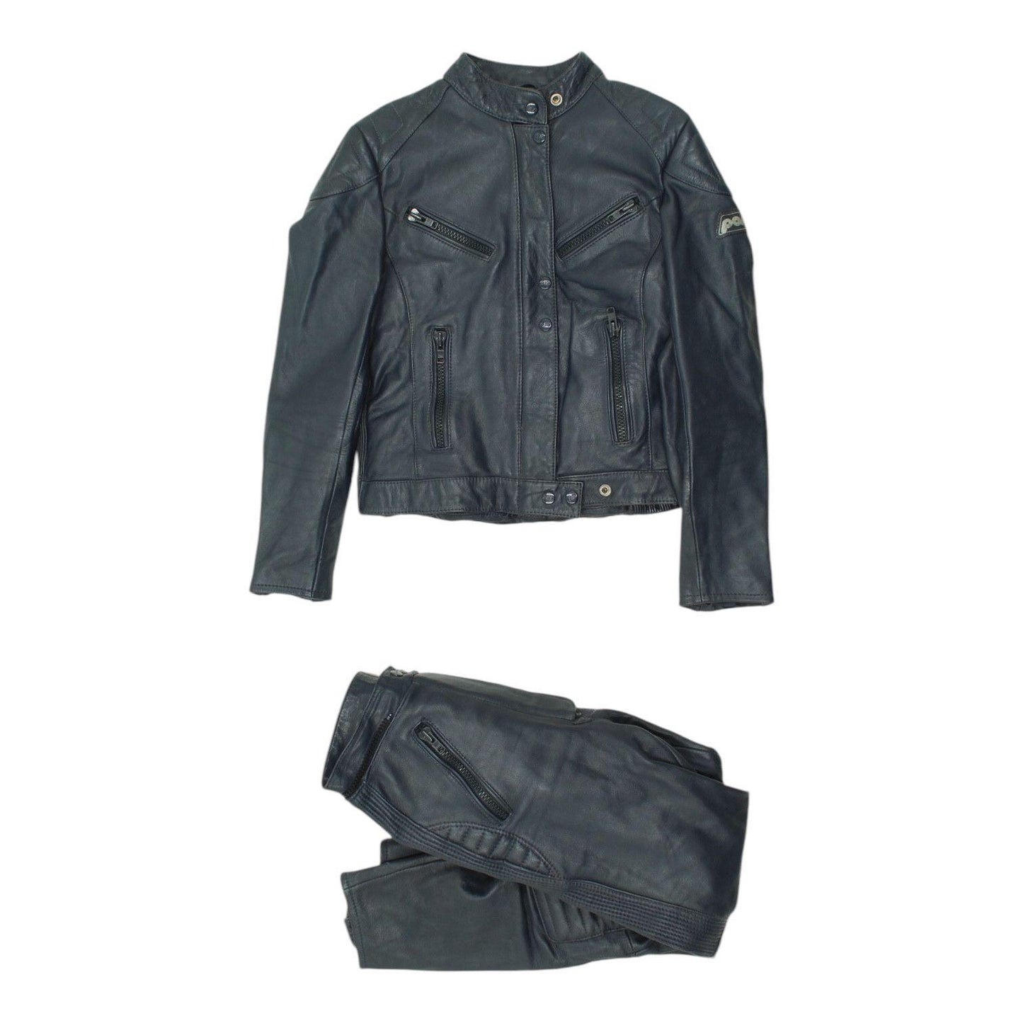 Polo Leather Motorcycle Suit Vintage Womens 2 Piece Motorbike Biker Set Graphic Tee – Warm & Stylish · High-Quality Print