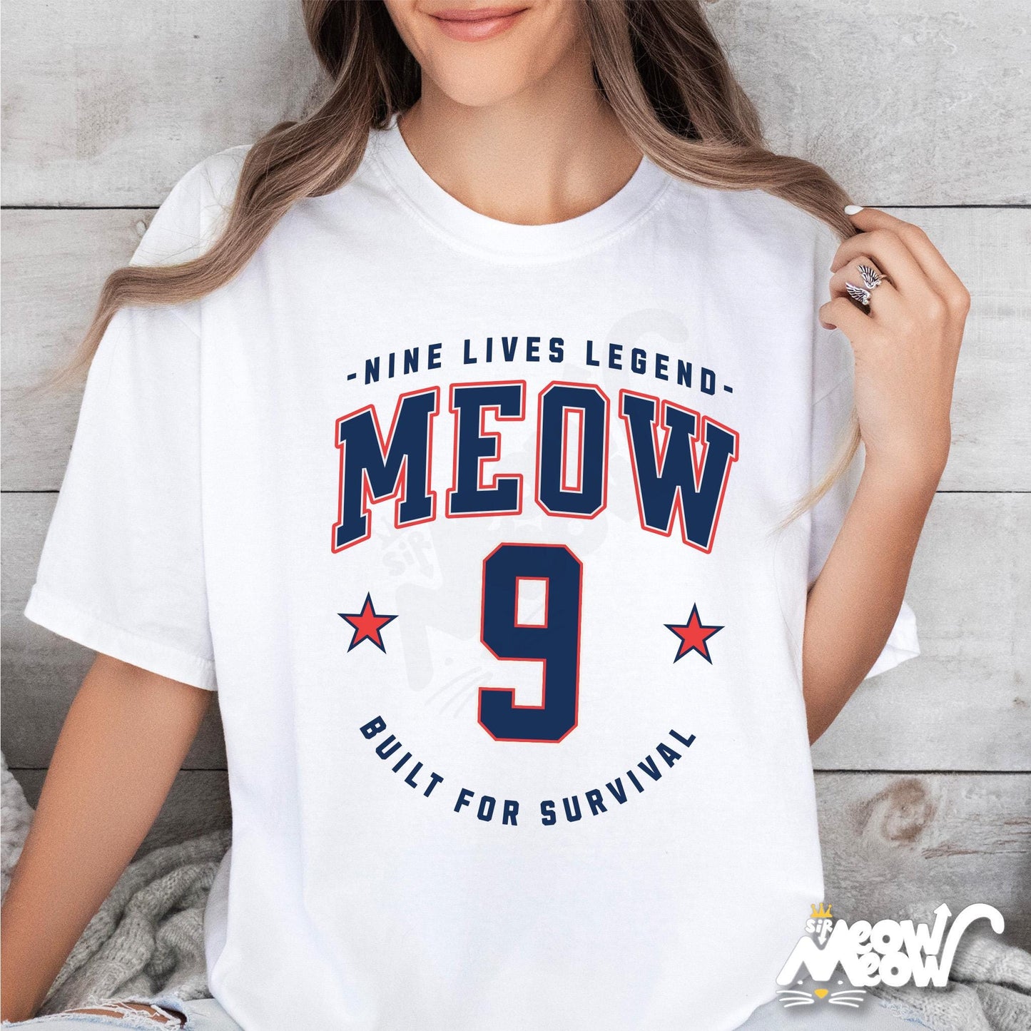 MEOW 9 T Shirt Nine Lives Legend Cat Shirt Built for Survival Funny Tee Cat Lover Athletic Style Gift Graphic Tee – Feel-Good Design · Perfect For Daily Wear