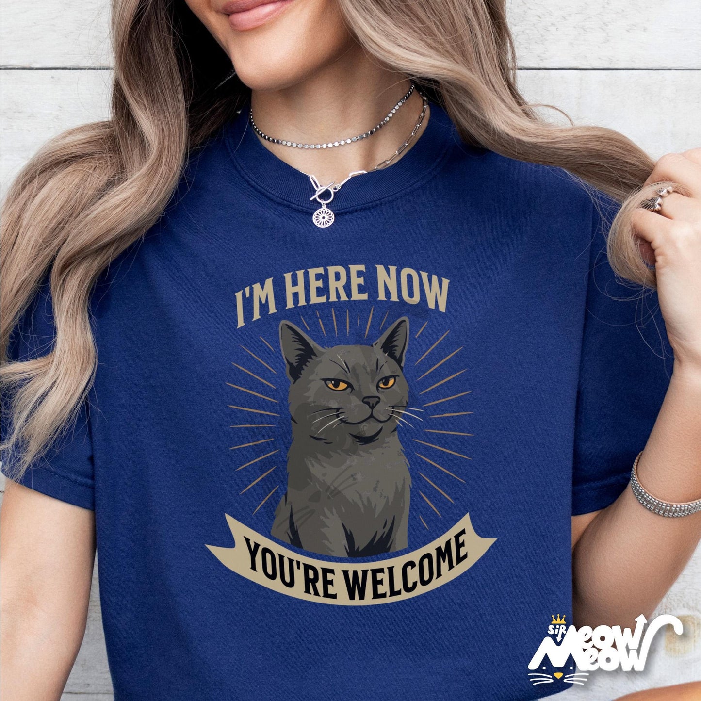 British Shorthair Shirt Funny Cat Tee I39m Here Now You39re Welcome British Blue Cat Lover Gift Graphic Tee – Aesthetic Look · Perfect For Daily Wear