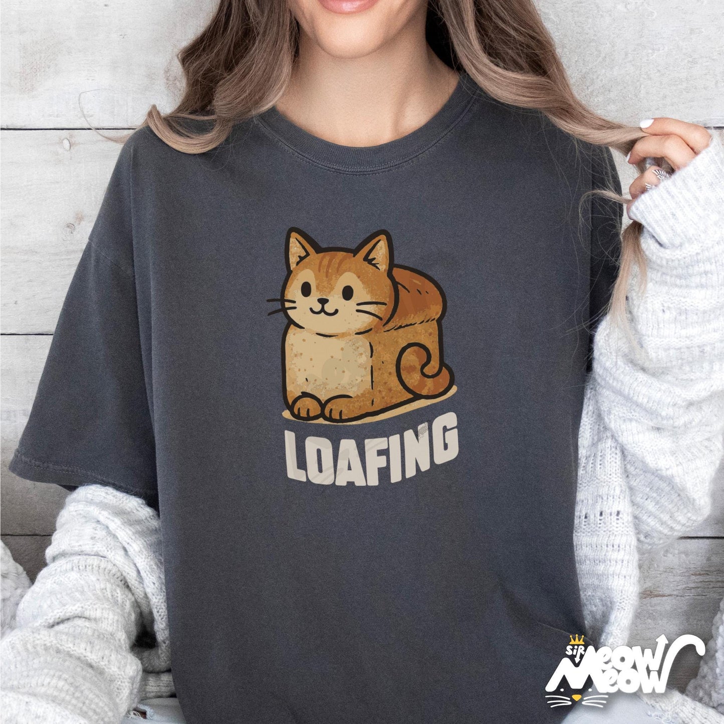 Loafing Cat T Shirt Cat Loaf Shirt Funny Kitty Bread Tee Cute Cat Pun Gift Lazy Cat Lover Shirt Graphic Tee – Warm & Stylish · Perfect For Daily Wear
