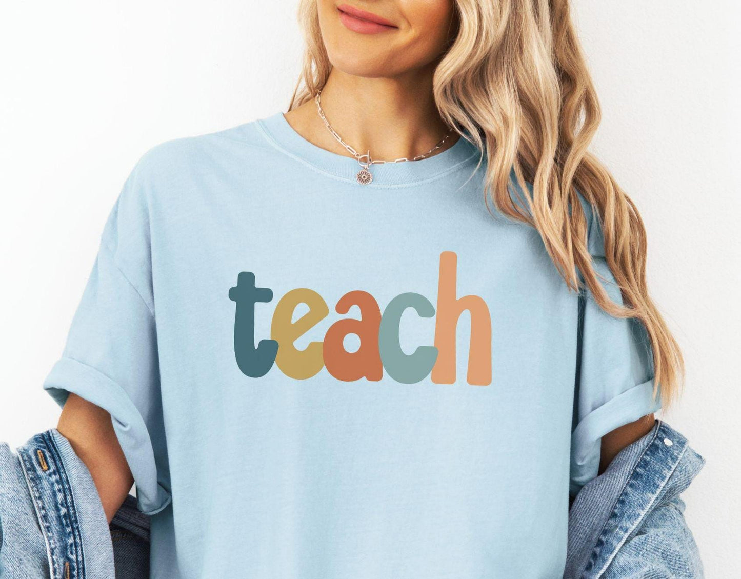 TEACH Shirt Unisex Retro Teach TShirt Back to School Teacher Gift Cute Teacher Appreciation Shirt Graphic Tee – Bold Style · Top Pick For Any Outfit