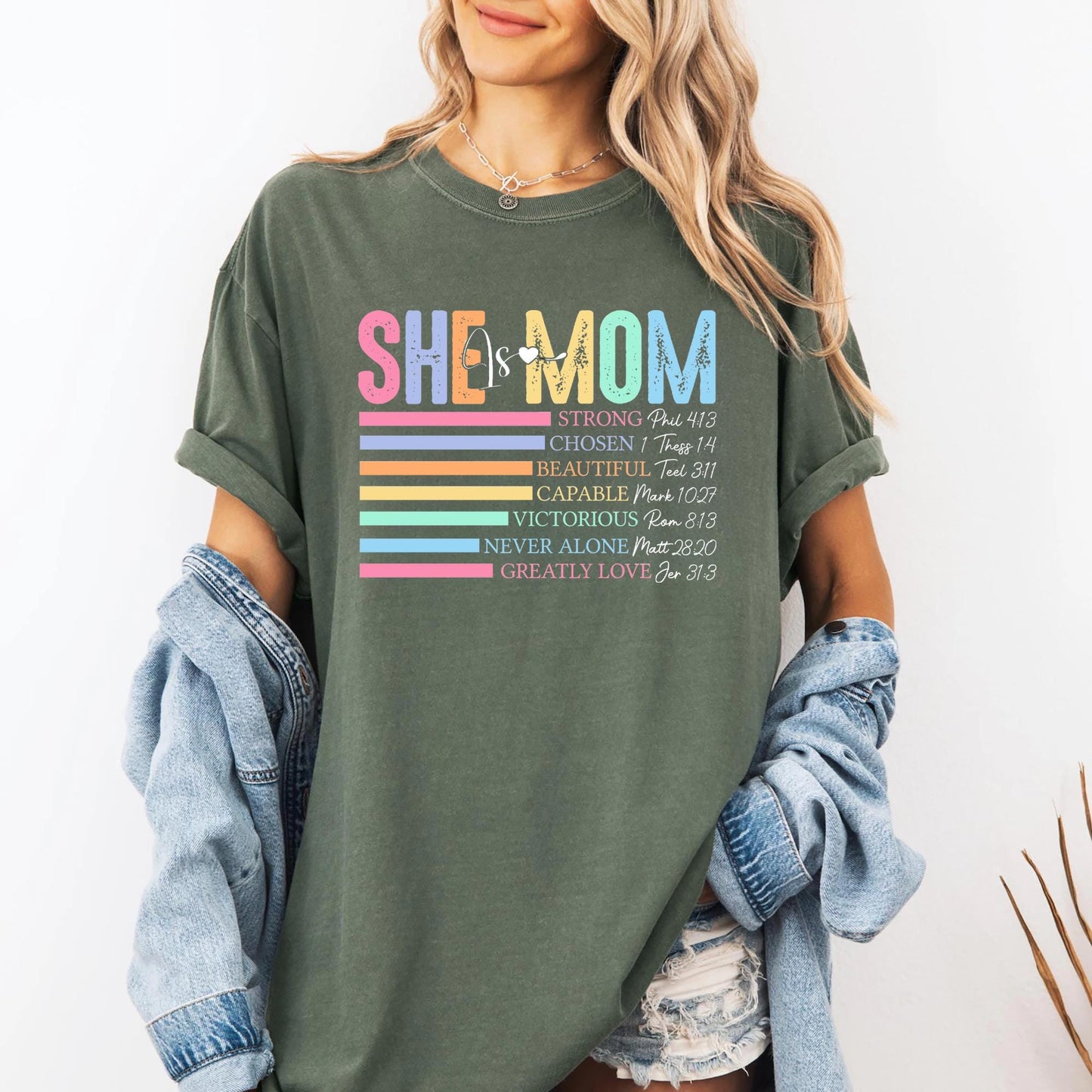 She Is Mom Shirt She is Nana Shirt Mothers Day ShirtMom Quotes ShirtInspirational Mom Shirt Blessed Mom T shirt Graphic Tee – Warm & Stylish · High-Quality Print