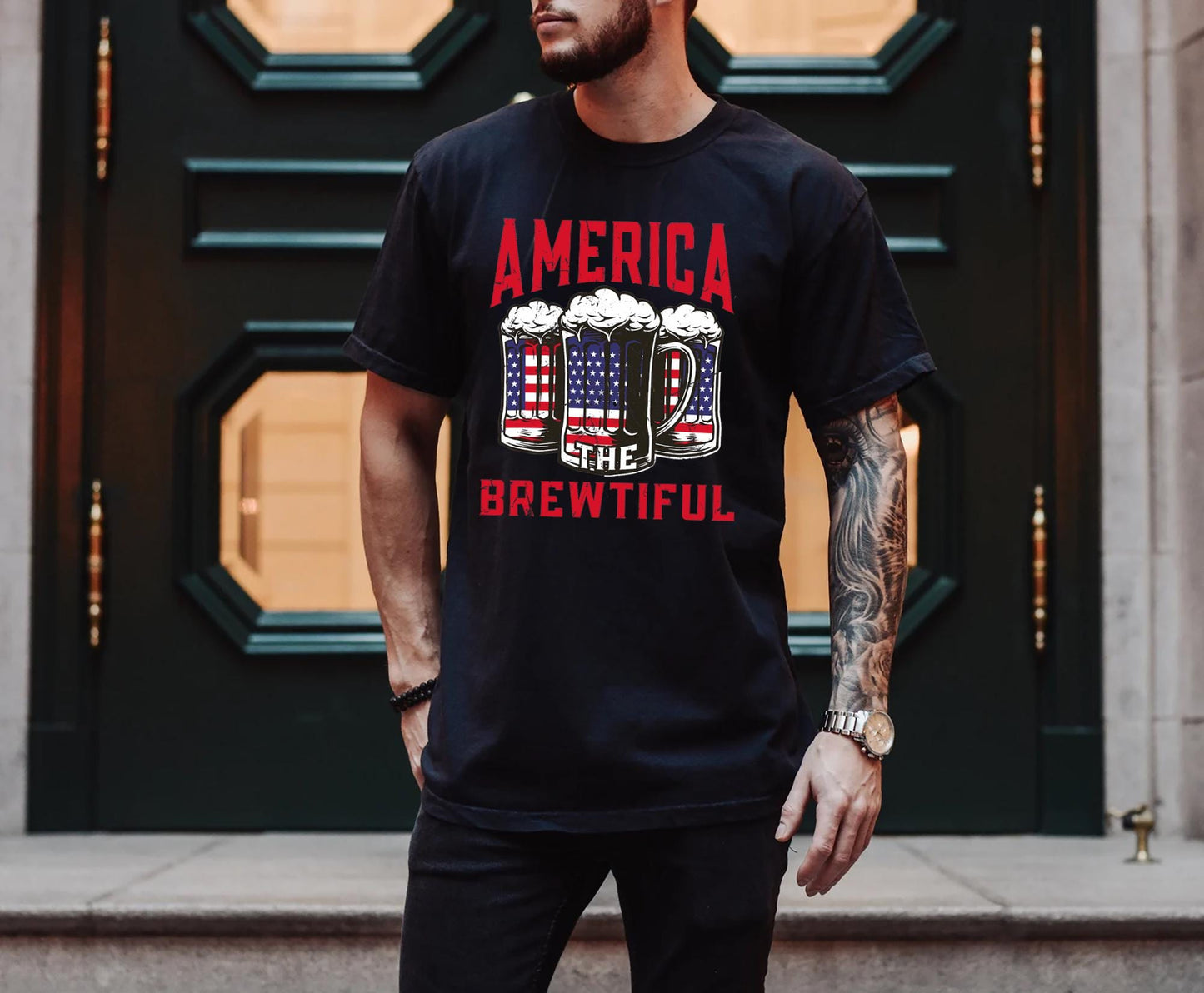 America The Brewtiful Shirt Patriotic Shirt 4th Of July Shirt July 4th Shirts Independence Day Shirts For Men Freedom American Beer Graphic Tee – Aesthetic Look · Top Pick For Any Outfit