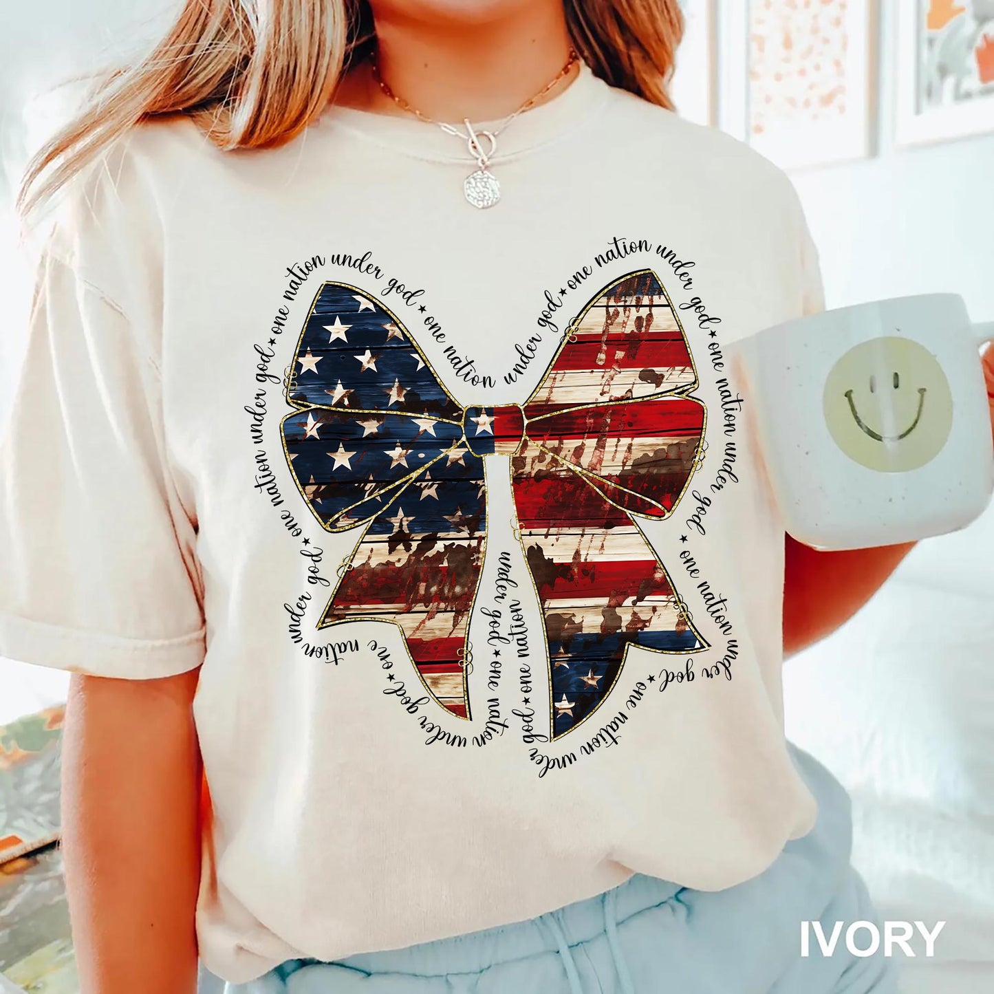 American Flag Bow Shirt USA Patriotic Tee Rustic Fourth Of July Shirt Vintage Country Girl Independence Day Shirt Western Style Gift For Her Graphic Tee – Warm & Stylish · Must-Have Style