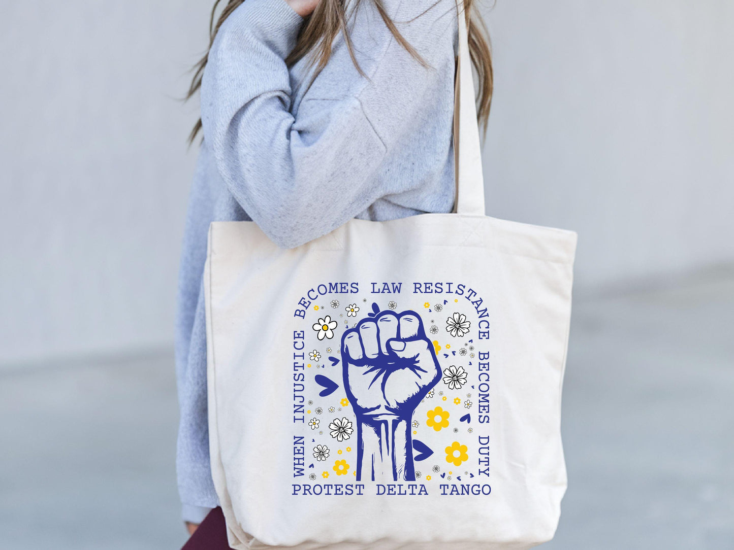 Subtle Anti Trump Tote Bag Anti MAGA FDT Bag Democrat Feminist Tote When Injustice Becomes Law Resistance Becomes Duty Funny Political Tote Bag – Cozy Vibes · Great Gift For Fans