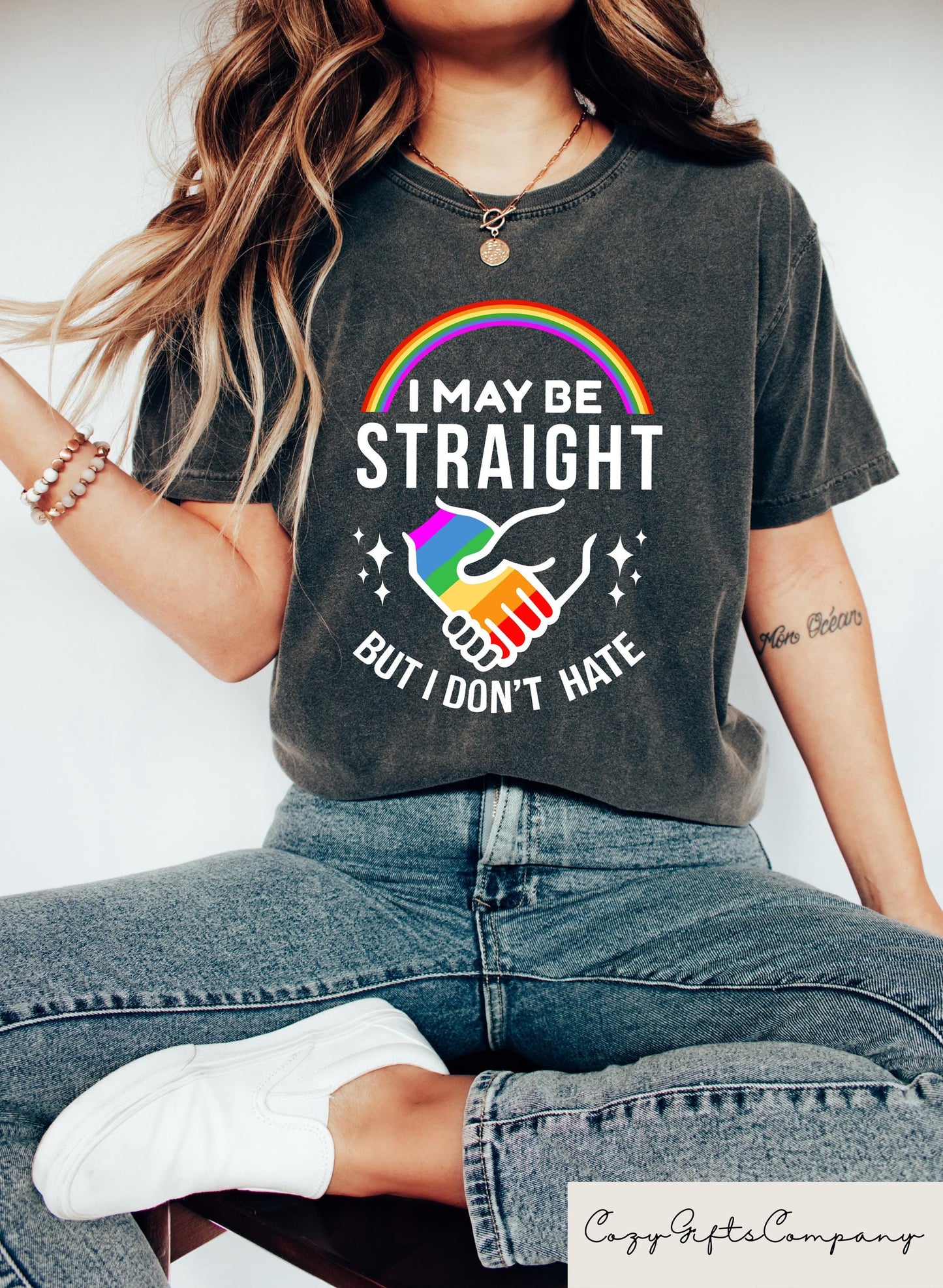 Retro Comfort Pride Shirt I May Be Straight But I Don39t Hate T shirt Trans Rights Sweatshirt Progress Pride Gift Social Justice Tee Sweatshirt – Everyday Comfort · High-Quality Print