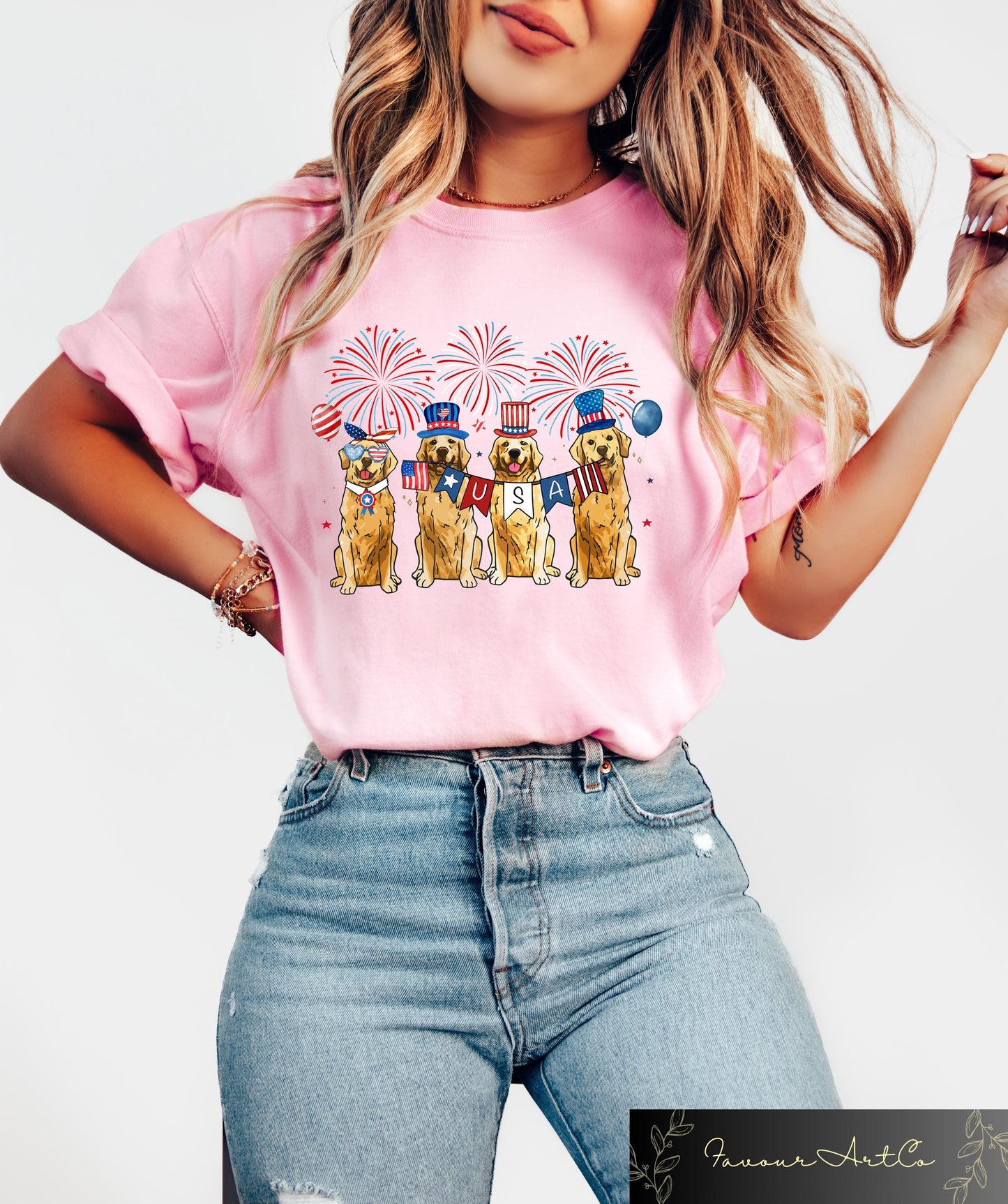 Golden Retriever 4th Of July Shirt Funny 4th of July T shirt American Flag Sweatshirt American Dog Mom Gift Independence Day Tee Sweatshirt – Bold Style · Great Gift For Fans
