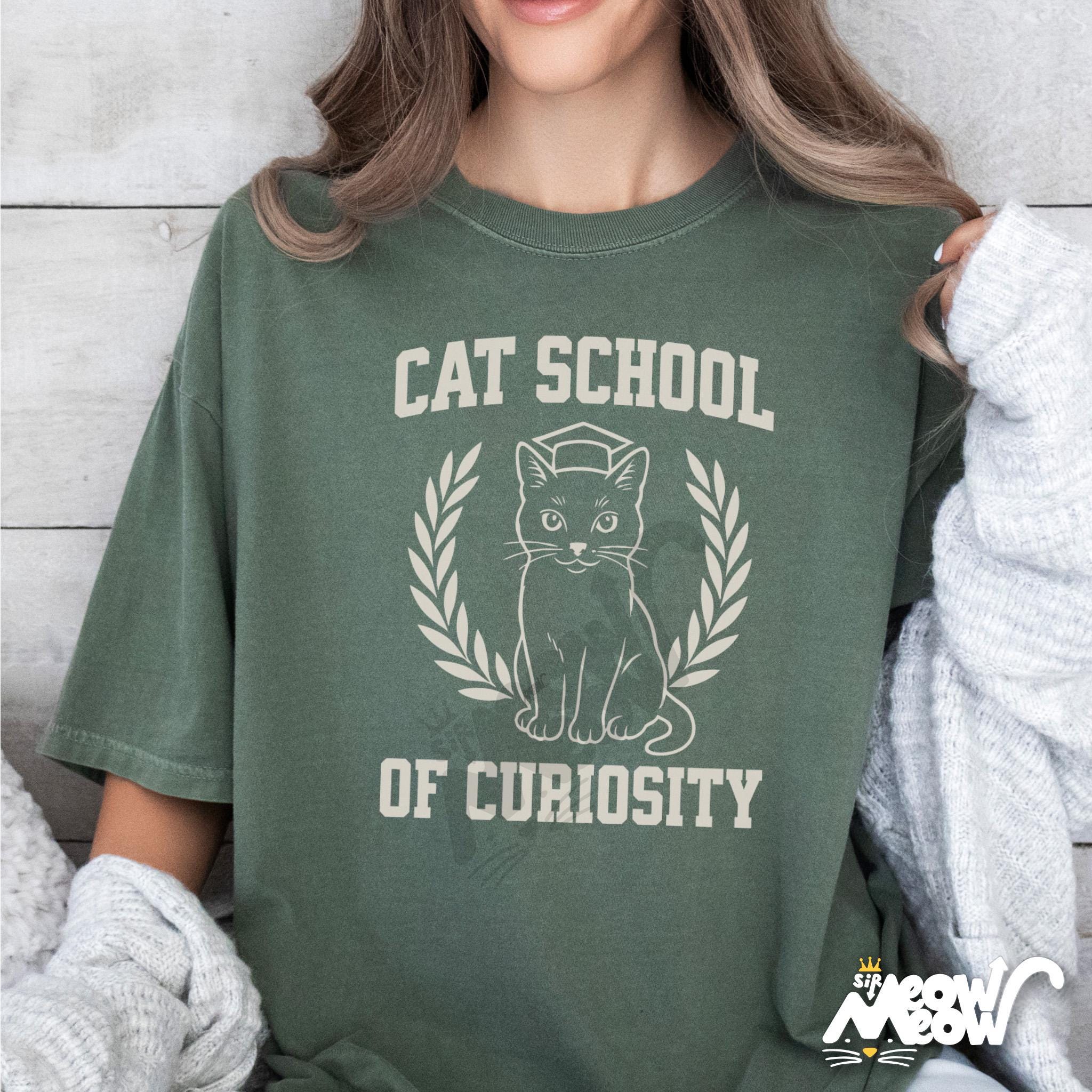 Cat School of Curiosity Shirt Funny Cat College Tee Style Unisex T Shirt Cat Lover Gift Academic Cat Humor Graphic Tee – Fan Favorite · Must-Have Style