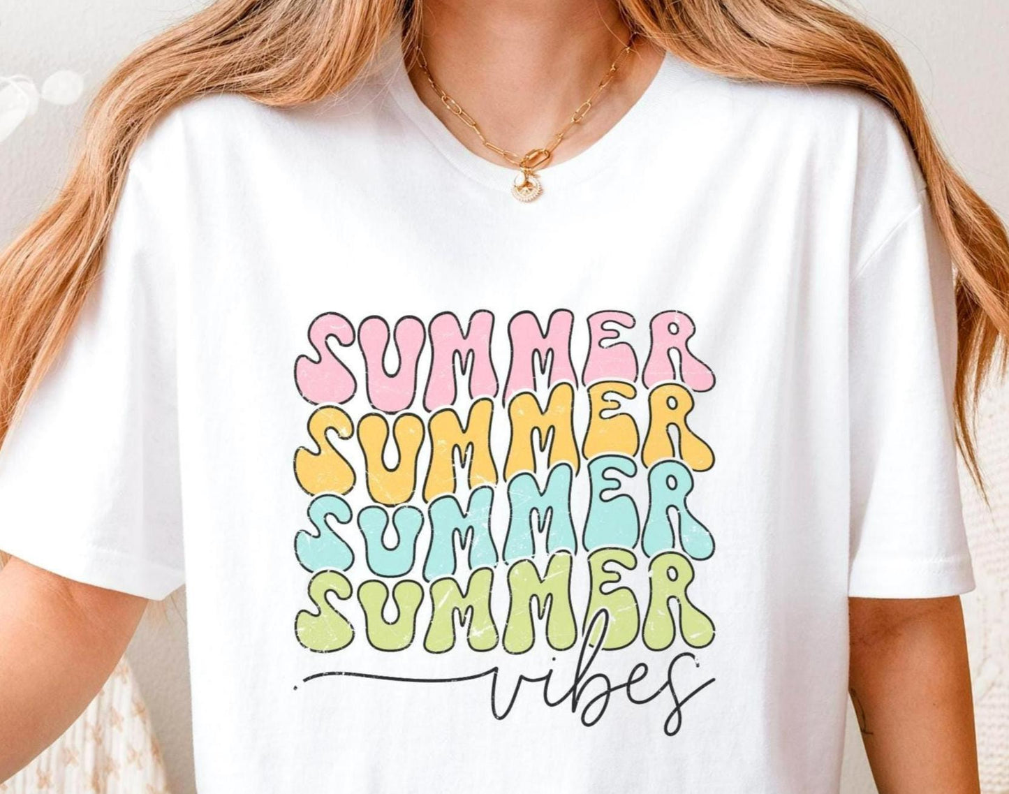 Summer Vibes Shirt Retro Summer T Shirt Cute Vacation Shirt Colorful Beach Shirt Trendy Shirt Gift for Women Summer Vacation Tee Graphic Tee – Easygoing Wear · Top Pick For Any Outfit