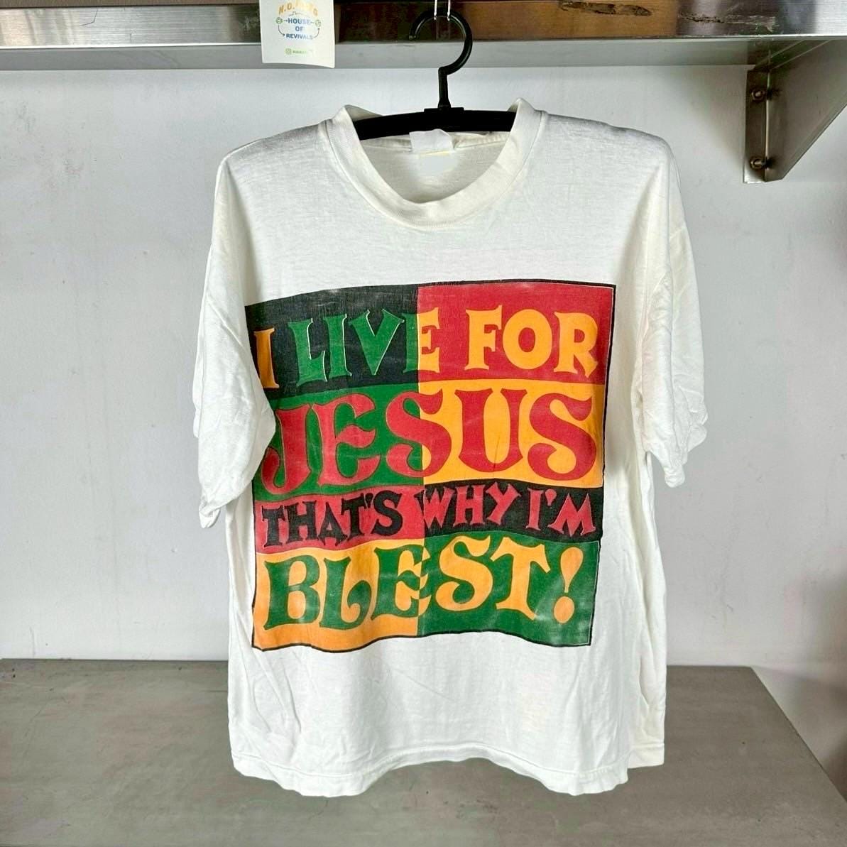 Vintage 90s I Live for Jesus That39s Why I39m Blest Religion Hip Hop Artwork Large Single Stitch T shirt Vintage Jesus Shirt Graphic Tee – Cozy Vibes · Must-Have Style