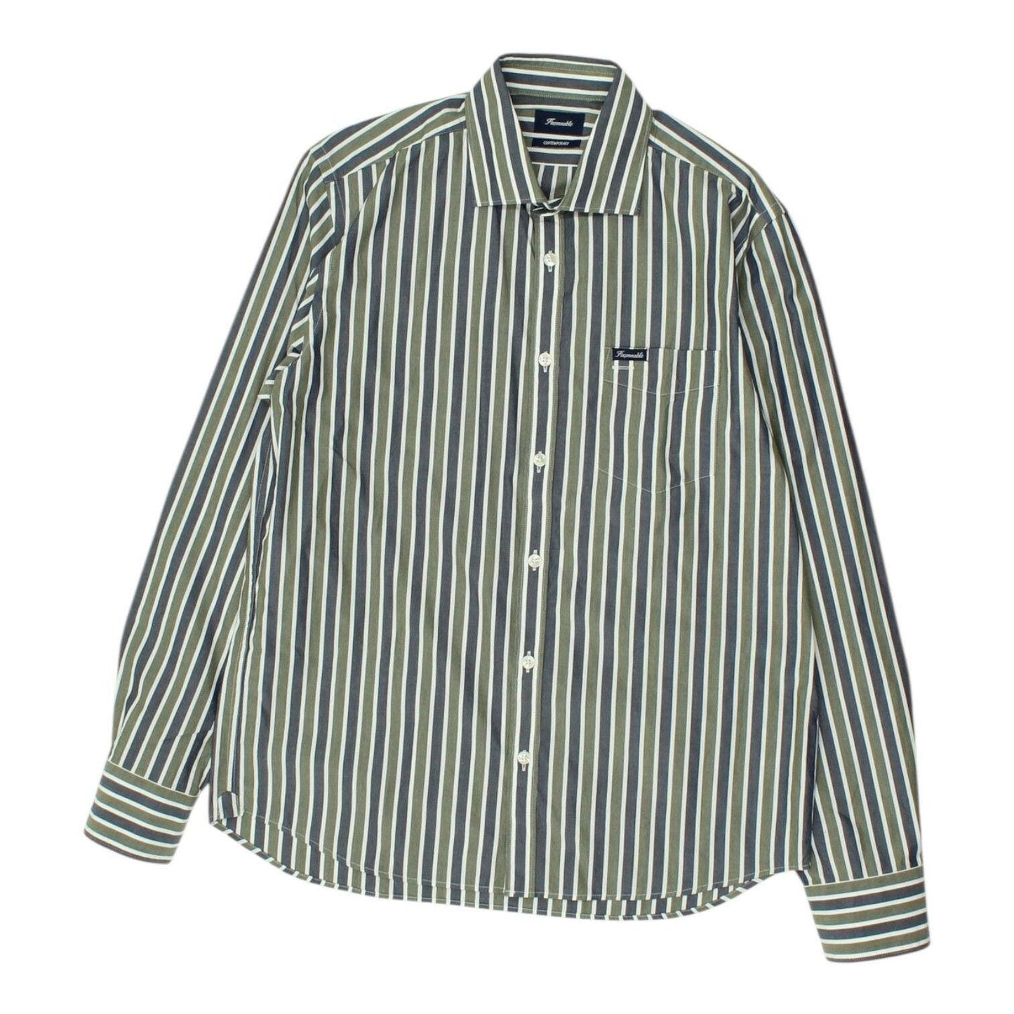 Faconnable Mens Striped Shirt Vintage Blue Green Long Sleeve Smart Casual Top Graphic Tee – Premium Graphic · Trending Graphic Apparel