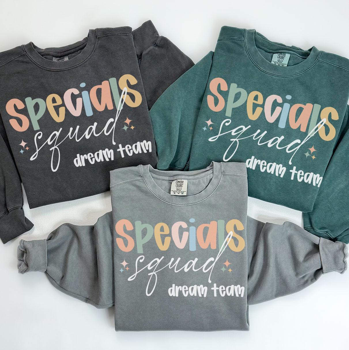 Comfort Colors Specials Team Sweatshirt Teacher Sweatshirt Special Education Crewneck Back to School Tee SPED Department Gifts Crew Sweatshirt – Soft Feel · Top Pick For Any Outfit