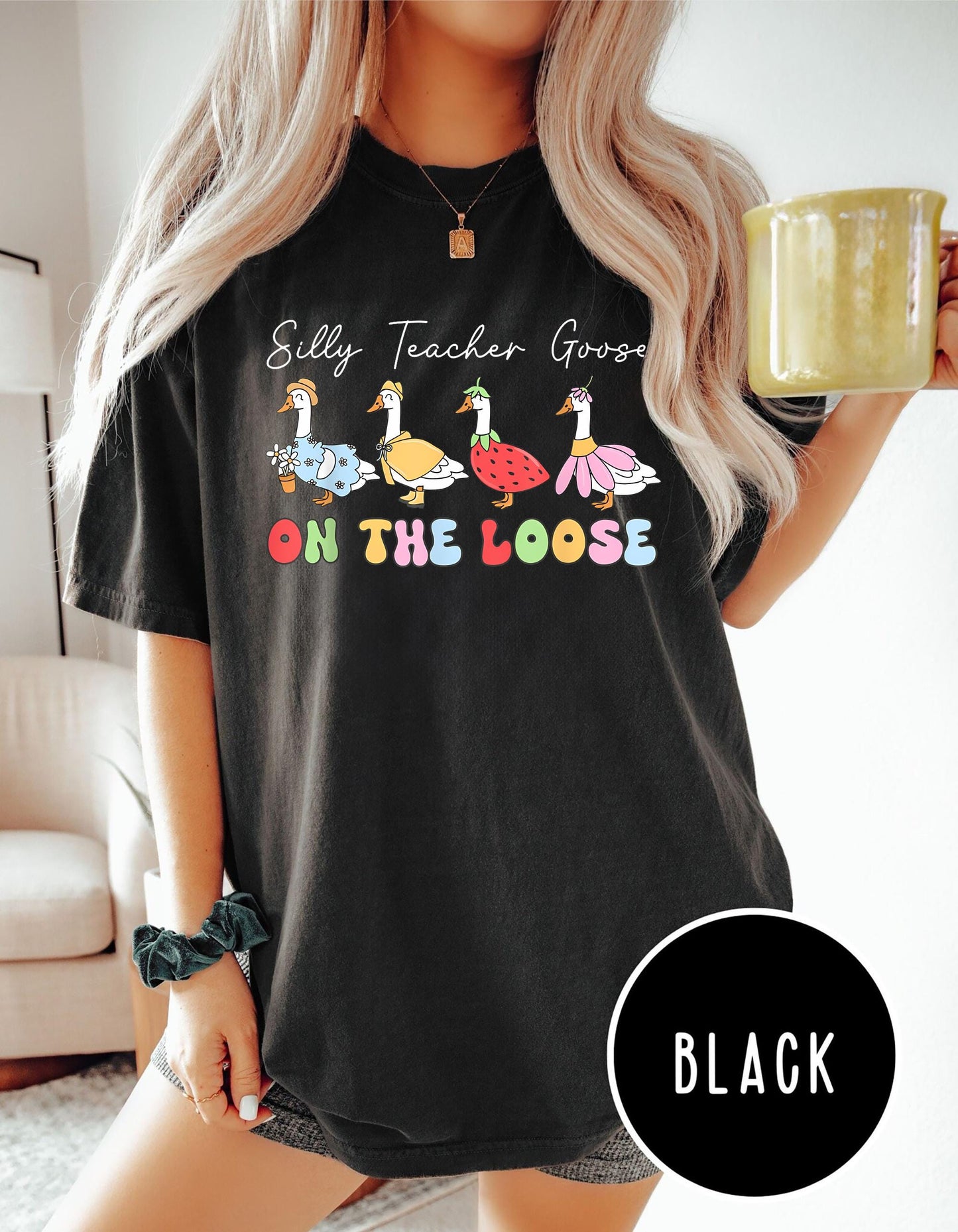 Silly Teacher Goose On The Loose Shirt Summer Teacher Shirt Teacher Appreciation Tee Graduation Shirt Teacher Gift Graphic Tee – Soft Feel · Must-Have Style