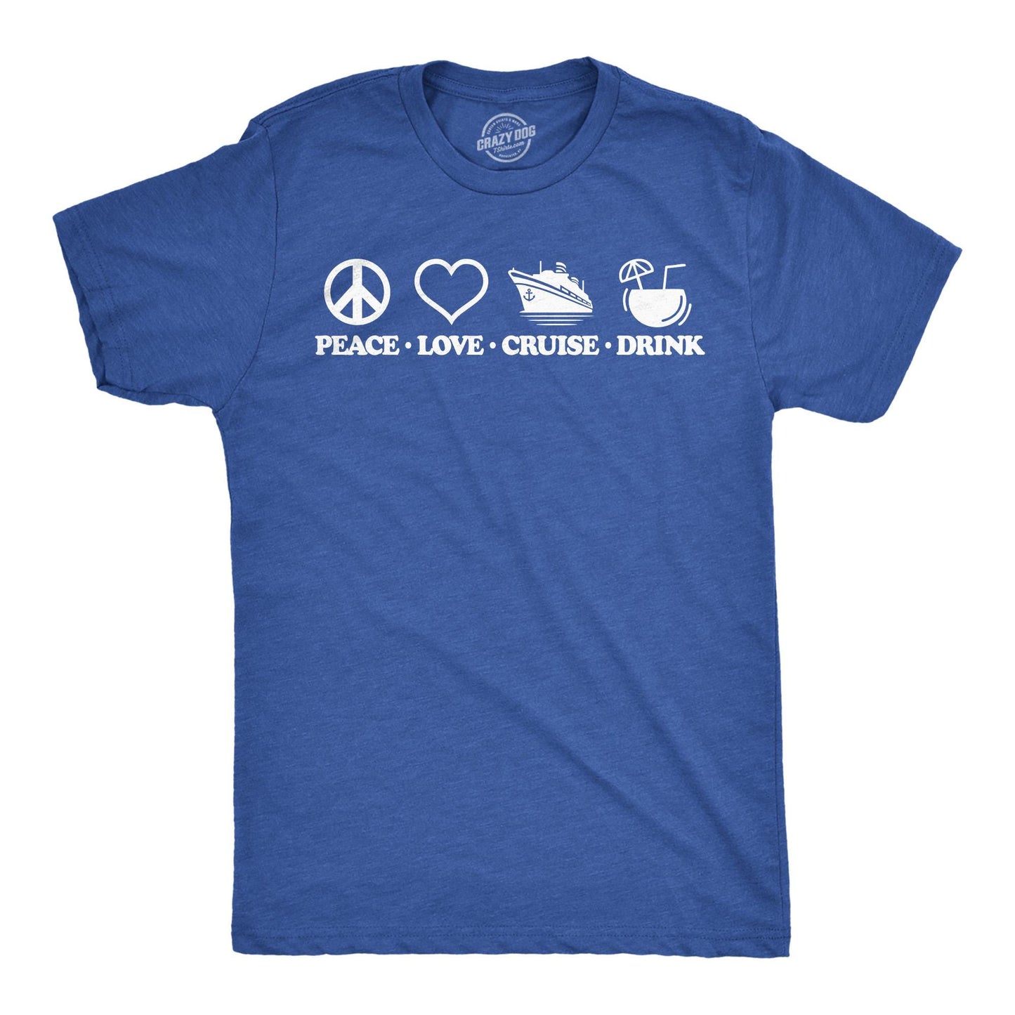 Peace Love Cruise Drink Sarcastic Shirt Funny Nautical Shirt Yachting Shirt Family Vacation Cruise Shirts Boating Shirts Summer Vacay Graphic Tee – Premium Graphic · Must-Have Style