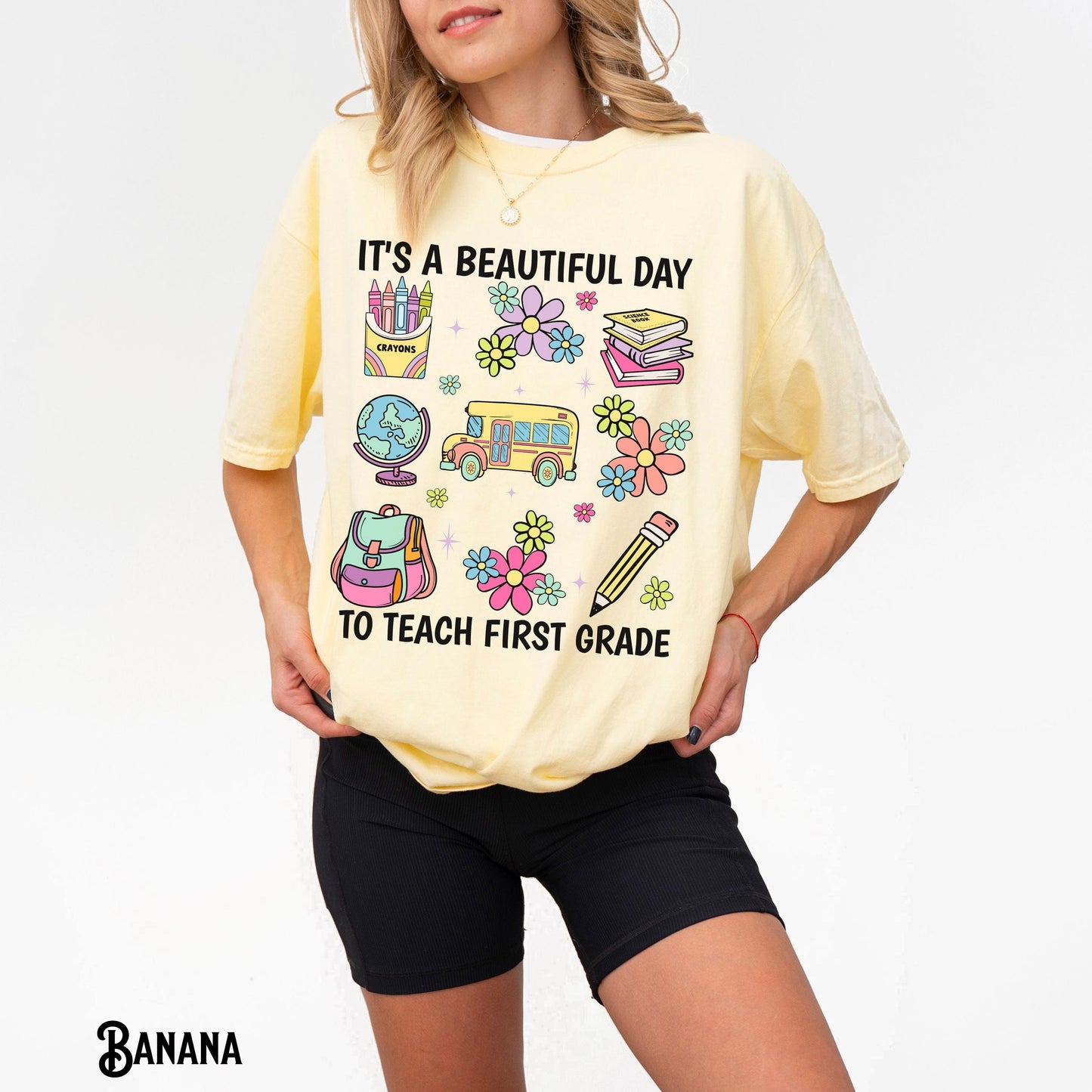 First Grade Teacher Shirt Teacher Tee 1st Grade T Shirt Back To School Supplies It39s a Beautiful Day Gift For Teacher Graphic Tee – Soft Feel · Trending Graphic Apparel