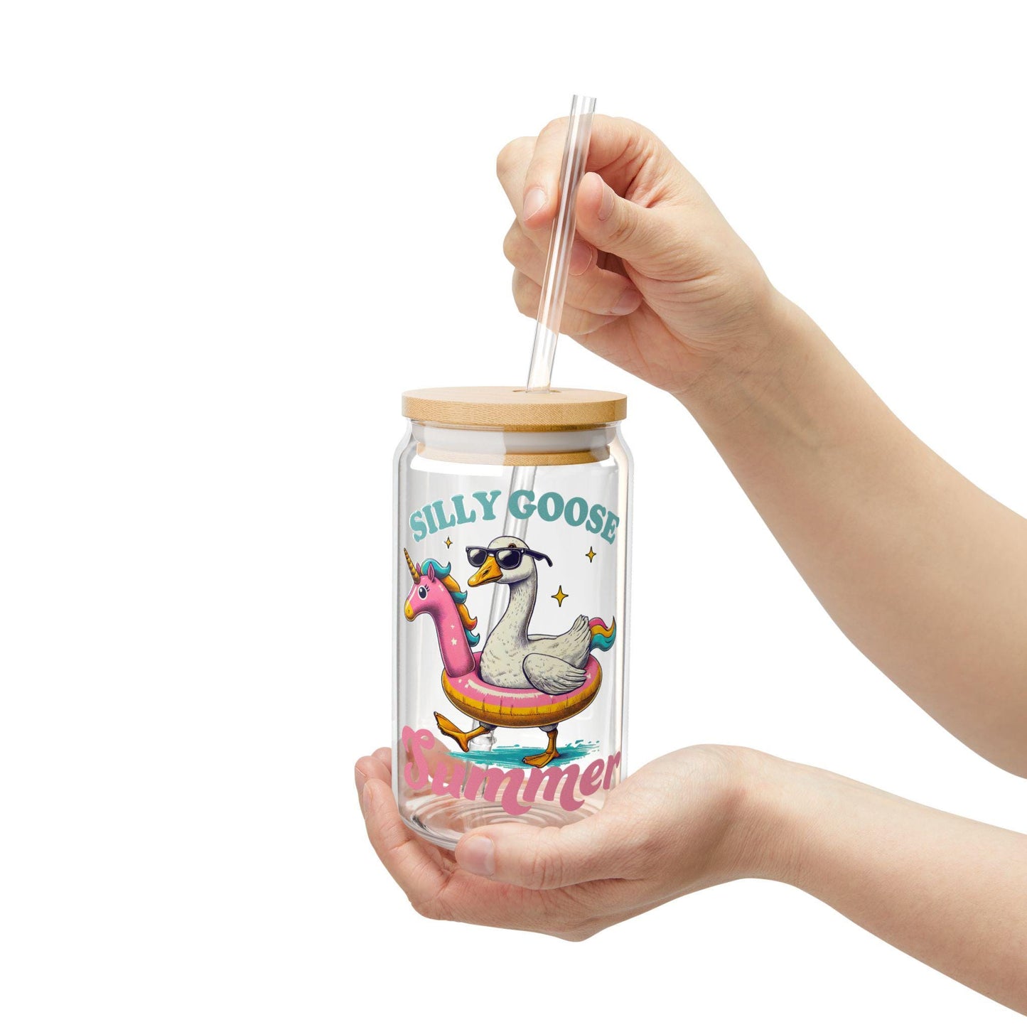 Silly Goose Summer Sipper Glass Fun Summer Drinkware Perfect for Parties Gifts Home Decor Unicorn Lovers Graphic Tee – Warm & Stylish · Trending Graphic Apparel