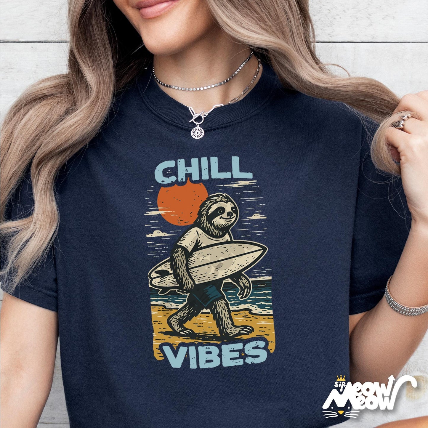 Sloth Surfer T Shirt Chill Vibes Beach Tee Retro Summer Sloth Shirt Graphic Tee – Soft Feel · Top Pick For Any Outfit