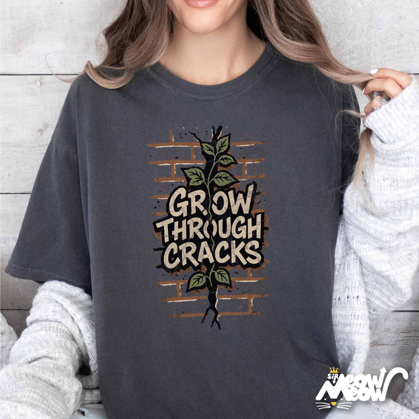 Grow Through Cracks T Shirt Motivational Urban Plant Shirt Resilience Graphic Tee Graphic Tee – Cozy Vibes · Must-Have Style