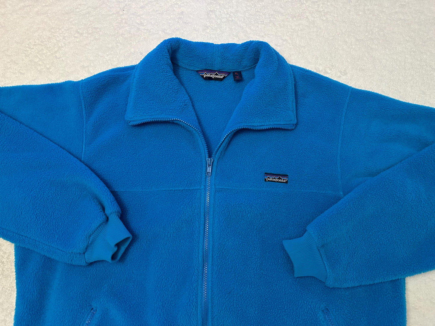 Vintage 1980s Patagonia Made In USA Fleece Zip Up Jacket XL XXL Teal Aqua Blue Graphic Tee – Easygoing Wear · Perfect For Daily Wear