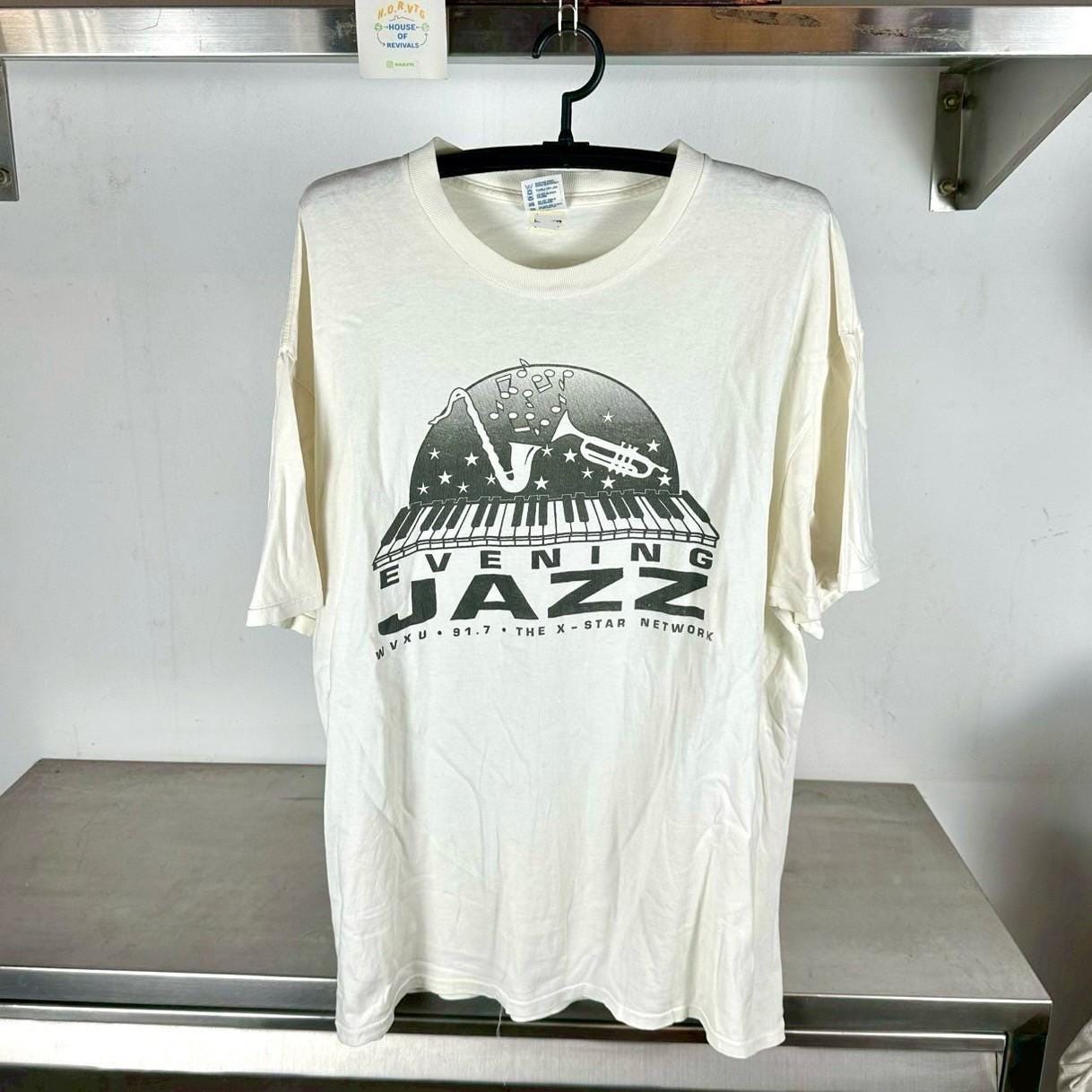 Vintage 90s Evening Jazz Music X Star Radio Network Promo XL single stitch T shirt Vintage Music Tshirt Vintage Jazz Tshirt Graphic Tee – Premium Graphic · High-Quality Print