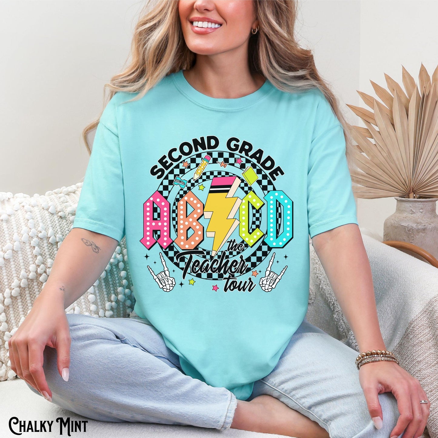 Second Grade Teacher Shirt Teacher Tee 2nd Grade T Shirt Back To School ABCD Rock and Roll Teacher Tour Trendy Gift Graphic Tee – Bold Style · Trending Graphic Apparel