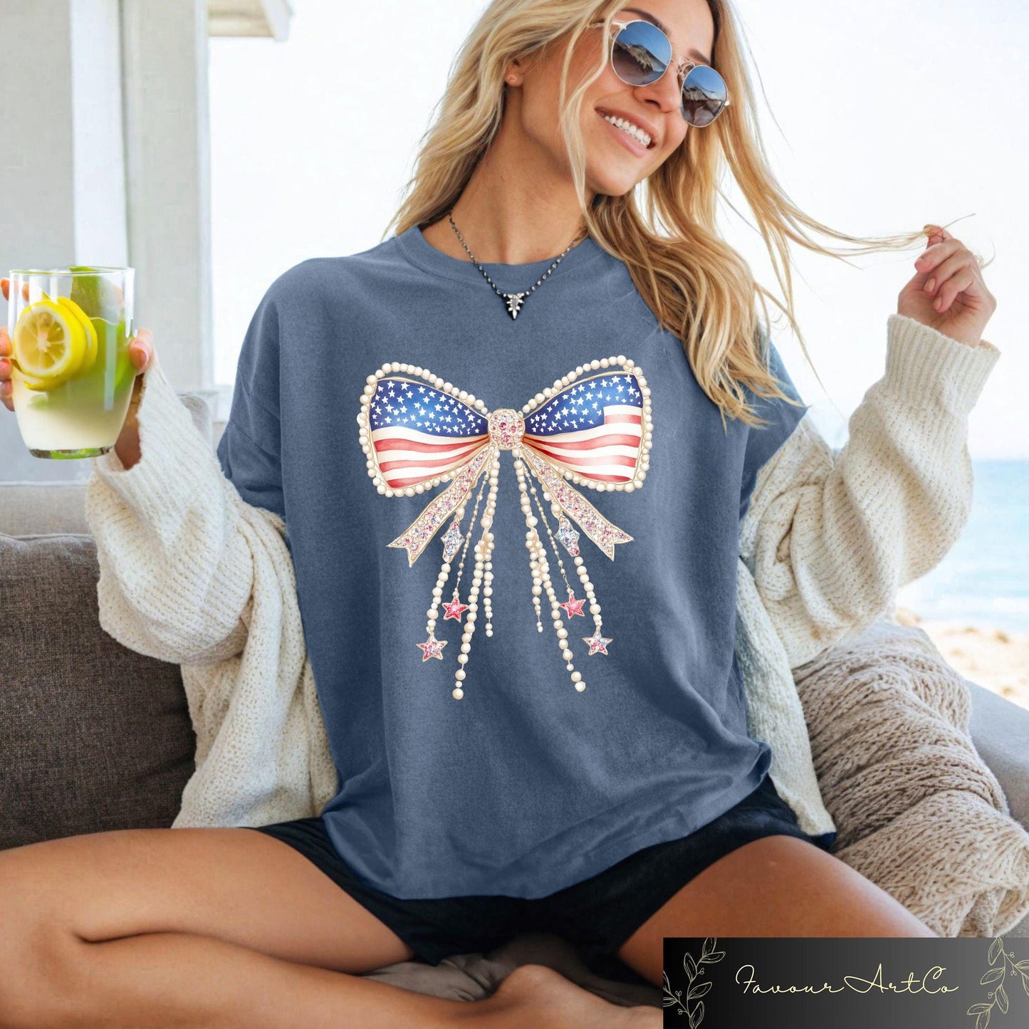 Retro Comfort USA Coquette Bow T shirt Women39s 4th Of July Shirt Independence Day Gift American Girly Crewneck Fourth Of July Tee Graphic Tee – Feel-Good Design · Trending Graphic Apparel