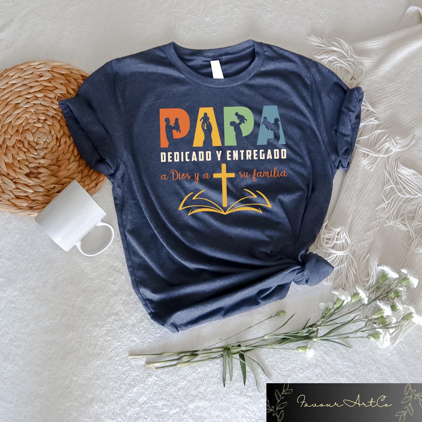 Retro Comfort Dia Del Padre Shirt Pap Cristiano Entregado A Dios Y A Su Familia T shirt Father39s Day Gift Spanish Dad Crewneck Graphic Tee – Bold Style · Perfect For Daily Wear