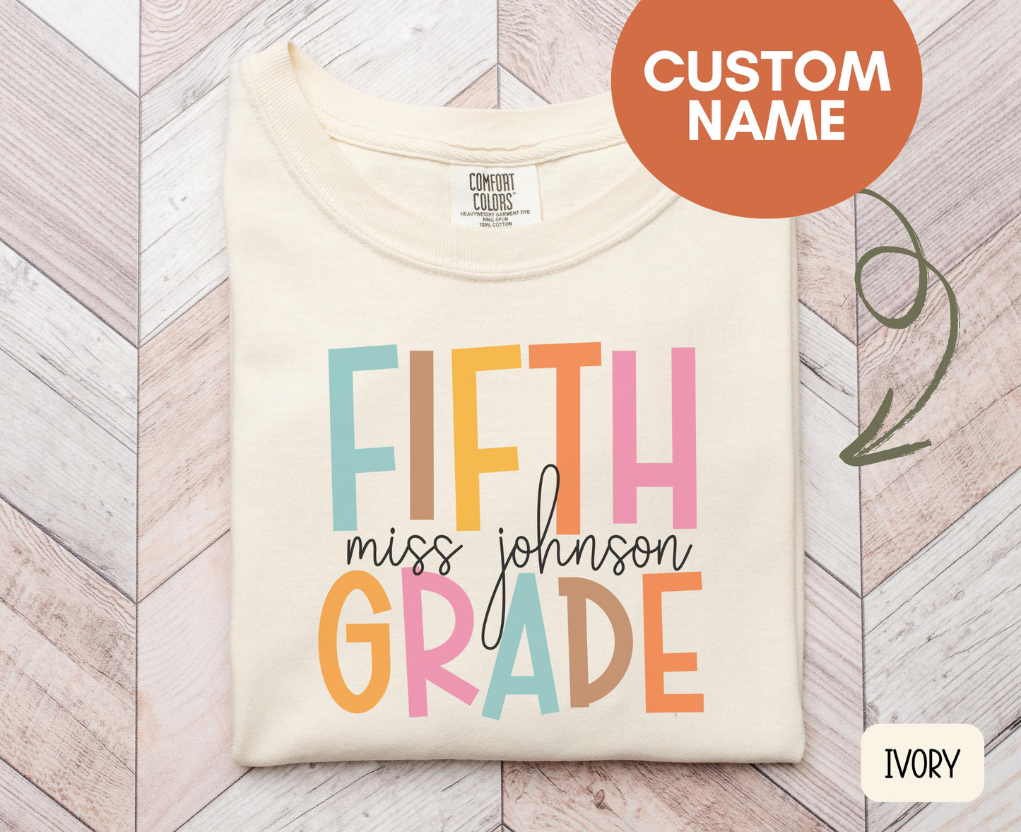 CUSTOM Teacher Shirt 5th Grade Teacher Back to School Shirt Fifth Grade Teacher Tshirt Personalized Teacher Shirt Graphic Tee – Easygoing Wear · Trending Graphic Apparel