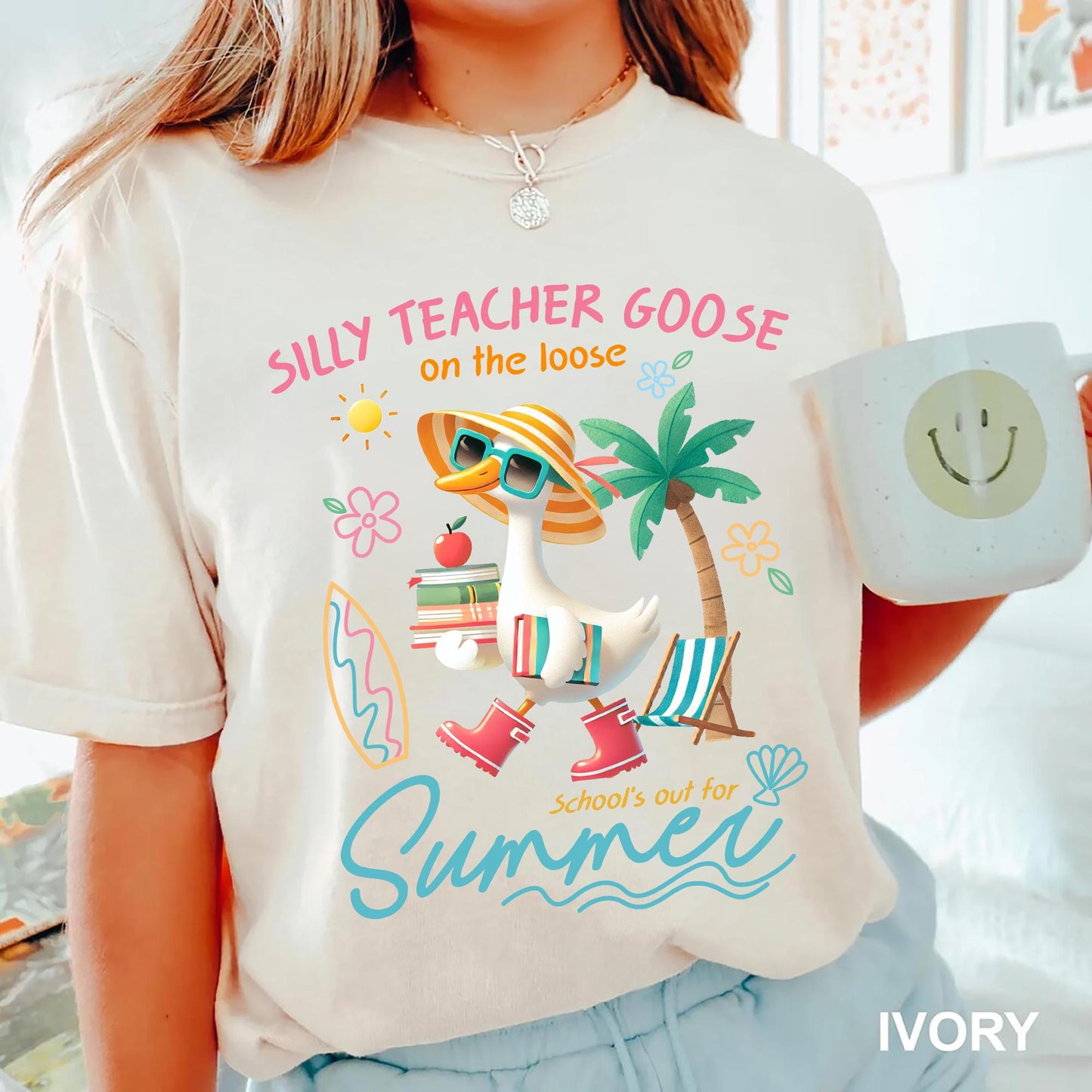 Silly Teacher Goose On The Loose Shirt School Is Out Summer Teacher Shirt Teacher Appreciation Gift Graduation Shirt End Of School Year Tee Graphic Tee – Feel-Good Design · Perfect For Daily Wear