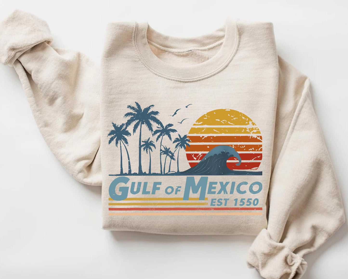 Retro Sunset Gulf Of Mexico Since 1550 Shirt Protest Shirt Mexico Beach Shirt Anti Maga Shirt Anti Maga Graphic Tee – Easygoing Wear · Great Gift For Fans