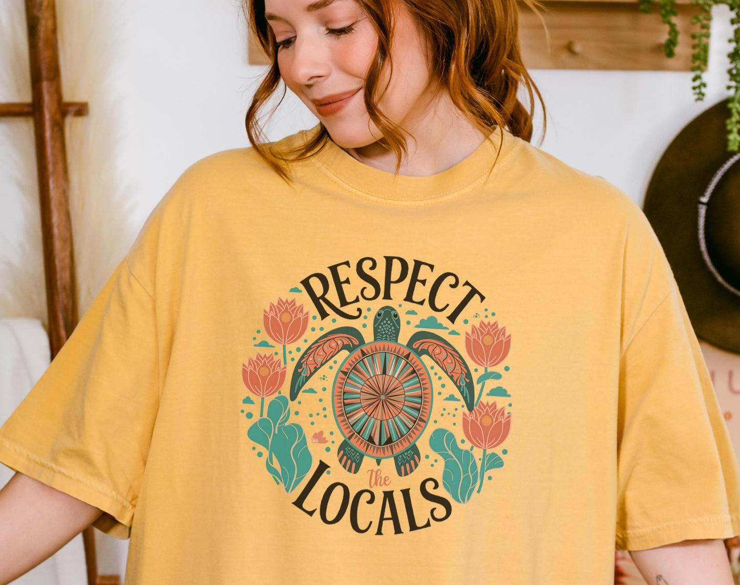 Respect the Locals Turtle Shirt Sea Turtle Tee Ocean Conservation Tshirt Beach Gift for Nature Lovers Eco Style Graphic Tee – Warm & Stylish · Perfect For Daily Wear