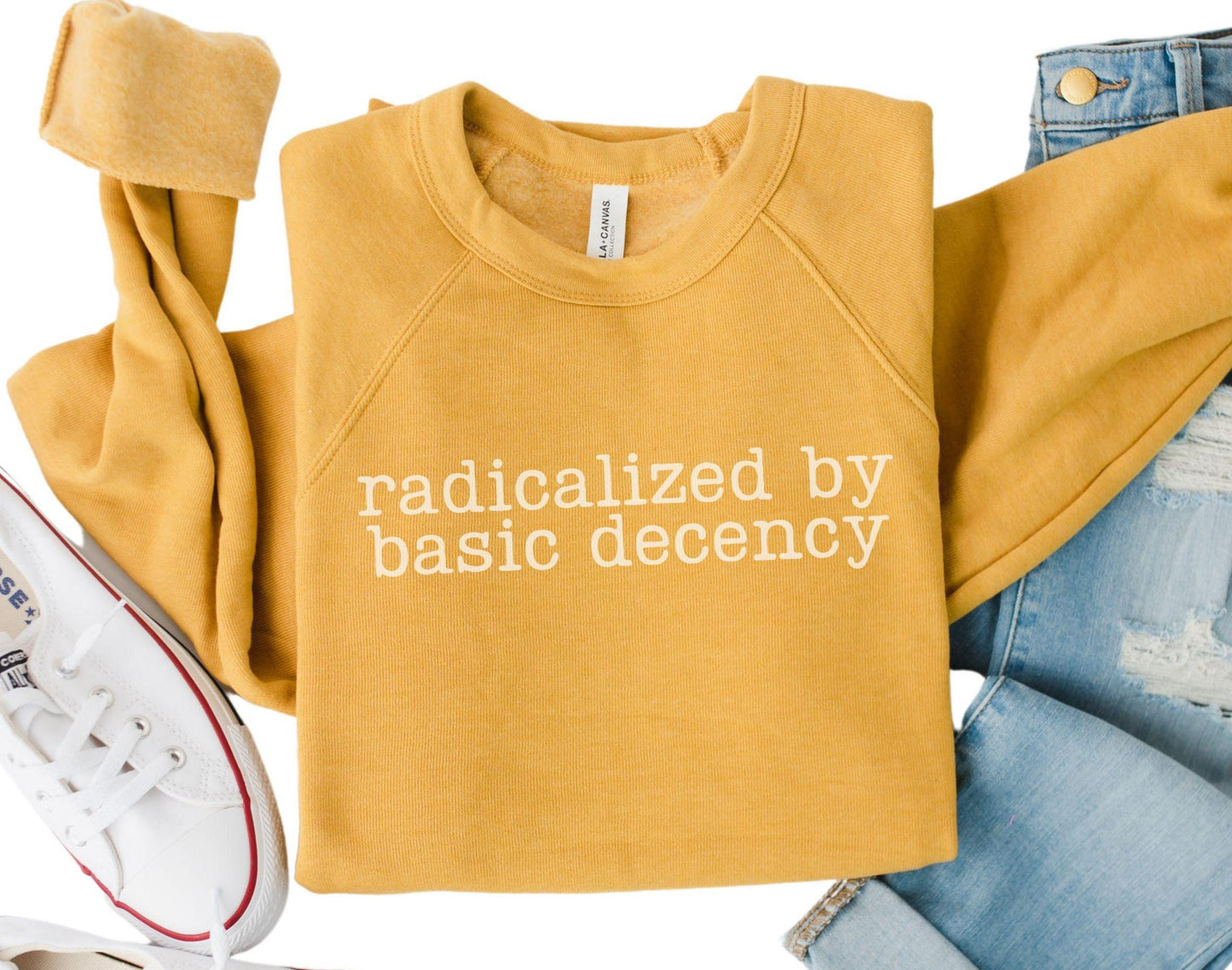 Radicalized Shirt Anti Trump Sweatshirt Political Social Justice Shirt Save Democracy Crewneck Basic Decency Shirt Liberal Gift Sweatshirt – Fan Favorite · High-Quality Print
