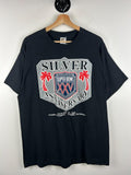 Vintage 90s NFL Super Bowl Silver Anniversary Black Tee Size XL Graphic Tee – Bold Style · Must-Have Style