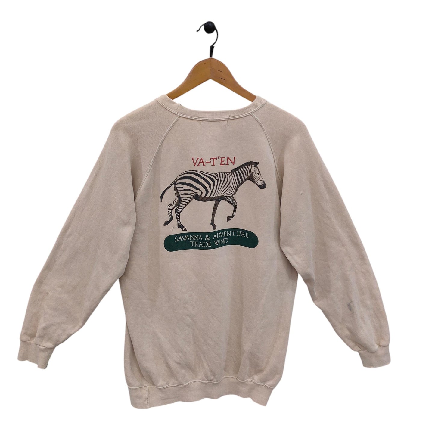 80s Distressed VA T39EN Zebra Sweatshirt Medium Vintage Savanna Adventure Trade Wind Graphic Crewneck Size M Sweatshirt – Cozy Vibes · High-Quality Print