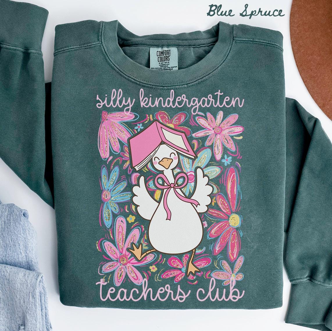 Comfort Colors Kindergarten Team Sweatshirt Teacher Sweatshirt Kindergarten Crewneck Back to School Tee Kindergarten Department Gifts Sweatshirt – Soft Feel · High-Quality Print