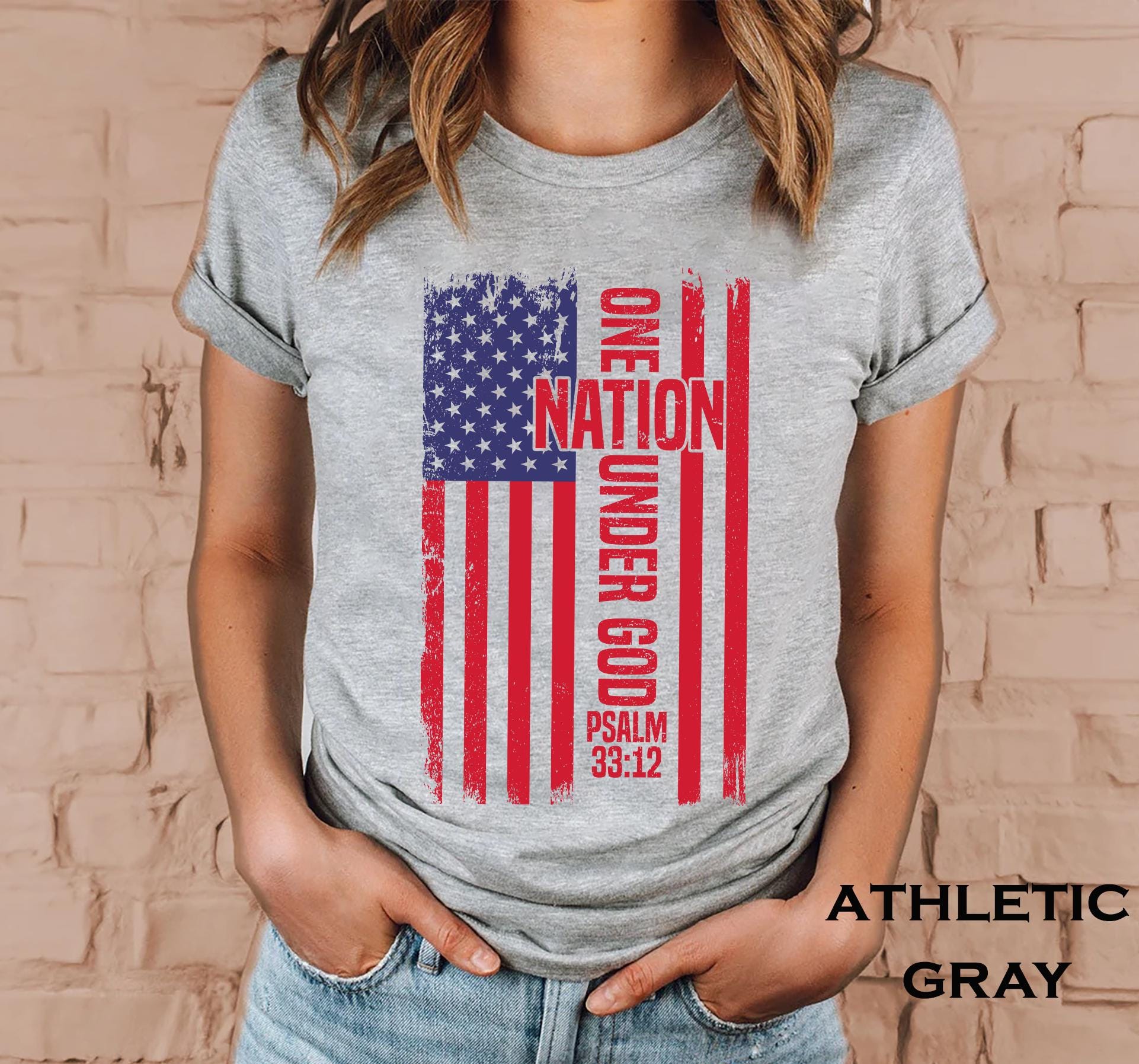 One Nation Under God Shirt Christian Patriotic Tee Psalm USA Flag Shirt 4th Of July Faith Independence Day Tee Religious Gift For Men Women Graphic Tee – Premium Graphic · Trending Graphic Apparel