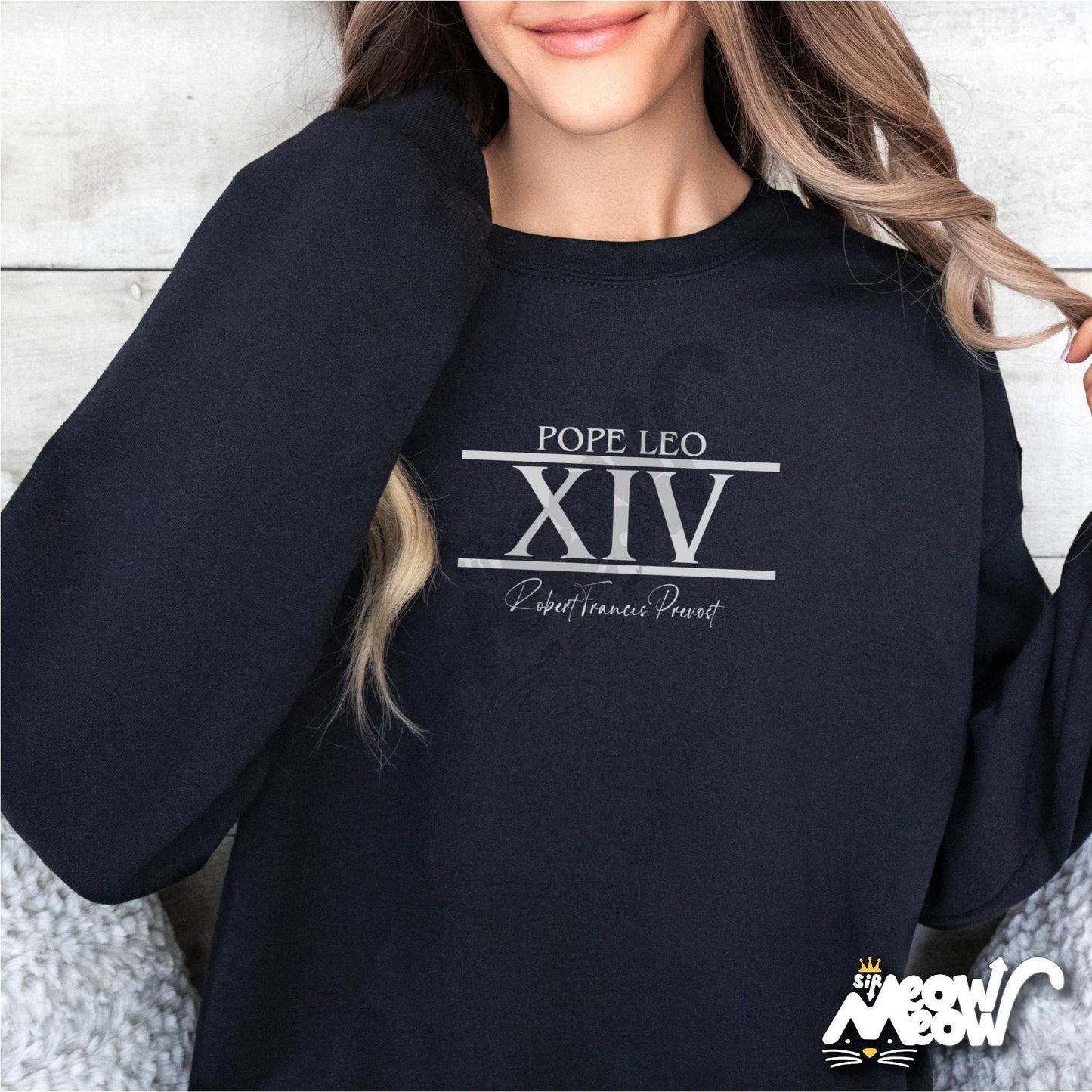 Pope Leo XIV Sweatshirt Robert Francis Prevost Roman Numeral Shirt Catholic Church Gift Vatican Style Crewneck Sweatshirt Sweatshirt – Warm & Stylish · High-Quality Print