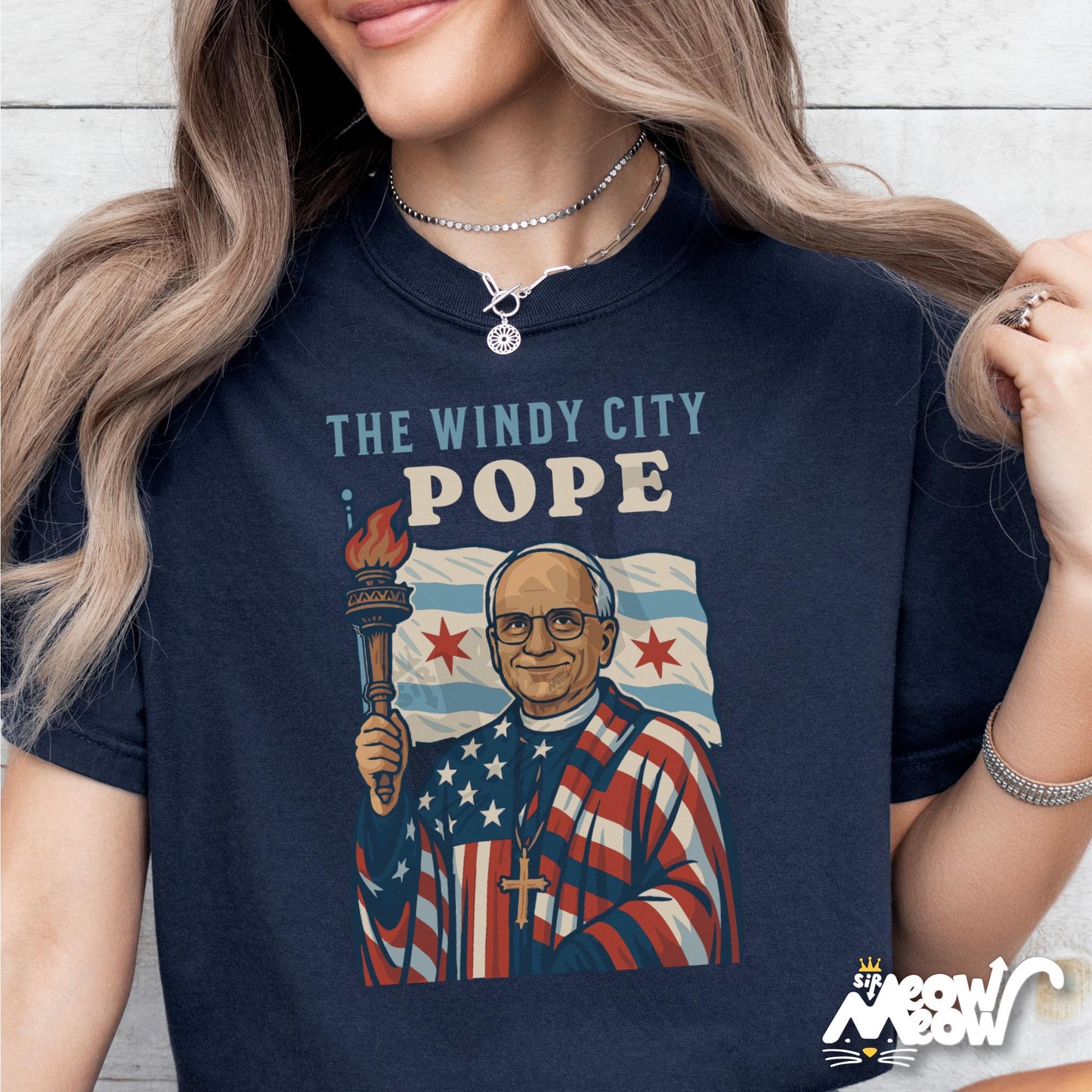Windy City Pope Shirt Catholic Faith Chicago Tee USA Patriotic Priest Shirt Religious Christian Gift Graphic Tee – Feel-Good Design · Great Gift For Fans