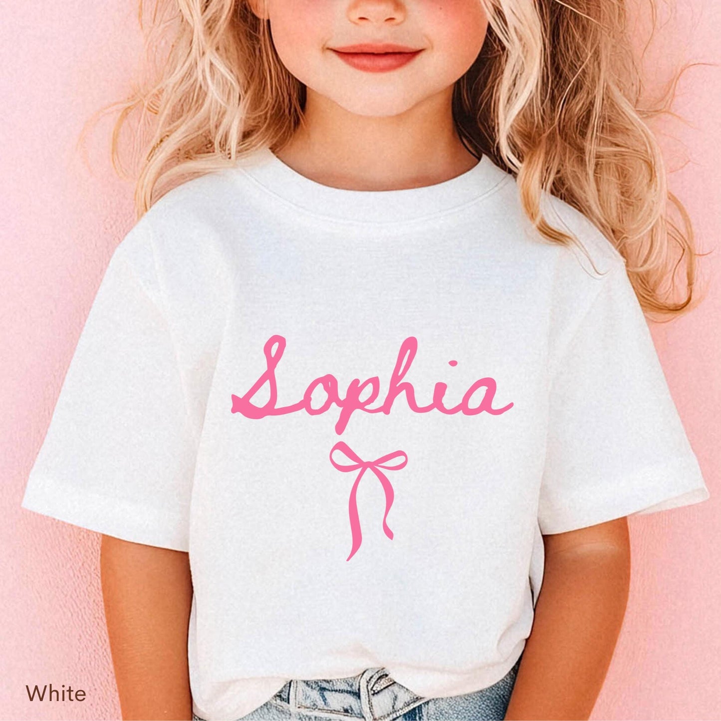 Personalized Name Shirt Girl Name Shirt for Toddler Coquette Bow Shirt Custom Name Shirt Toddler Girl Birthday Gift Kids Preppy Bow T Shirt Graphic Tee – Soft Feel · Perfect For Daily Wear